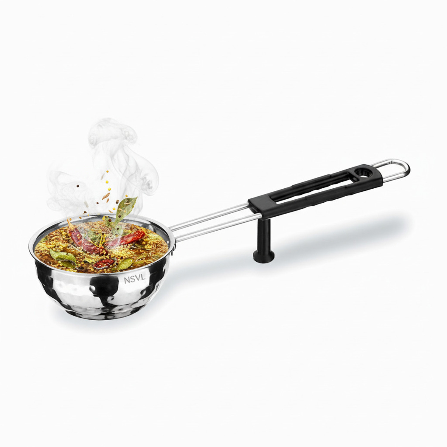 Image of Omichef Triply Stainless Steel Tadka Pan Large - 300 ml Tadka Pan 11 cm diameter 0.3 L capacity (Triply, Induction Bottom)