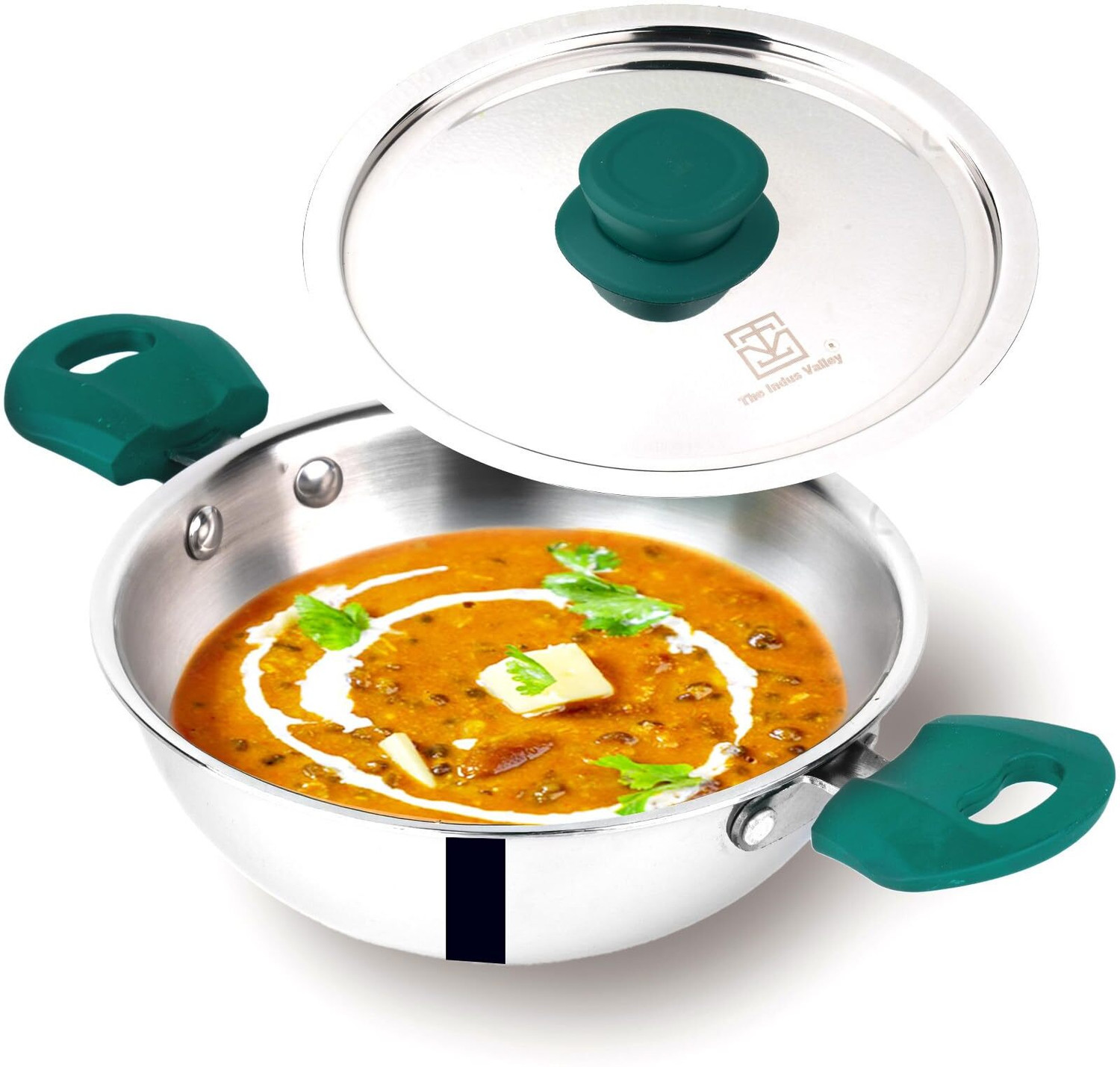 Image of DesiMaa Triply Stainless Steel kadhai 26 cm Kadhai 26 cm diameter 3 L capacity (Triply, Induction Bottom)
