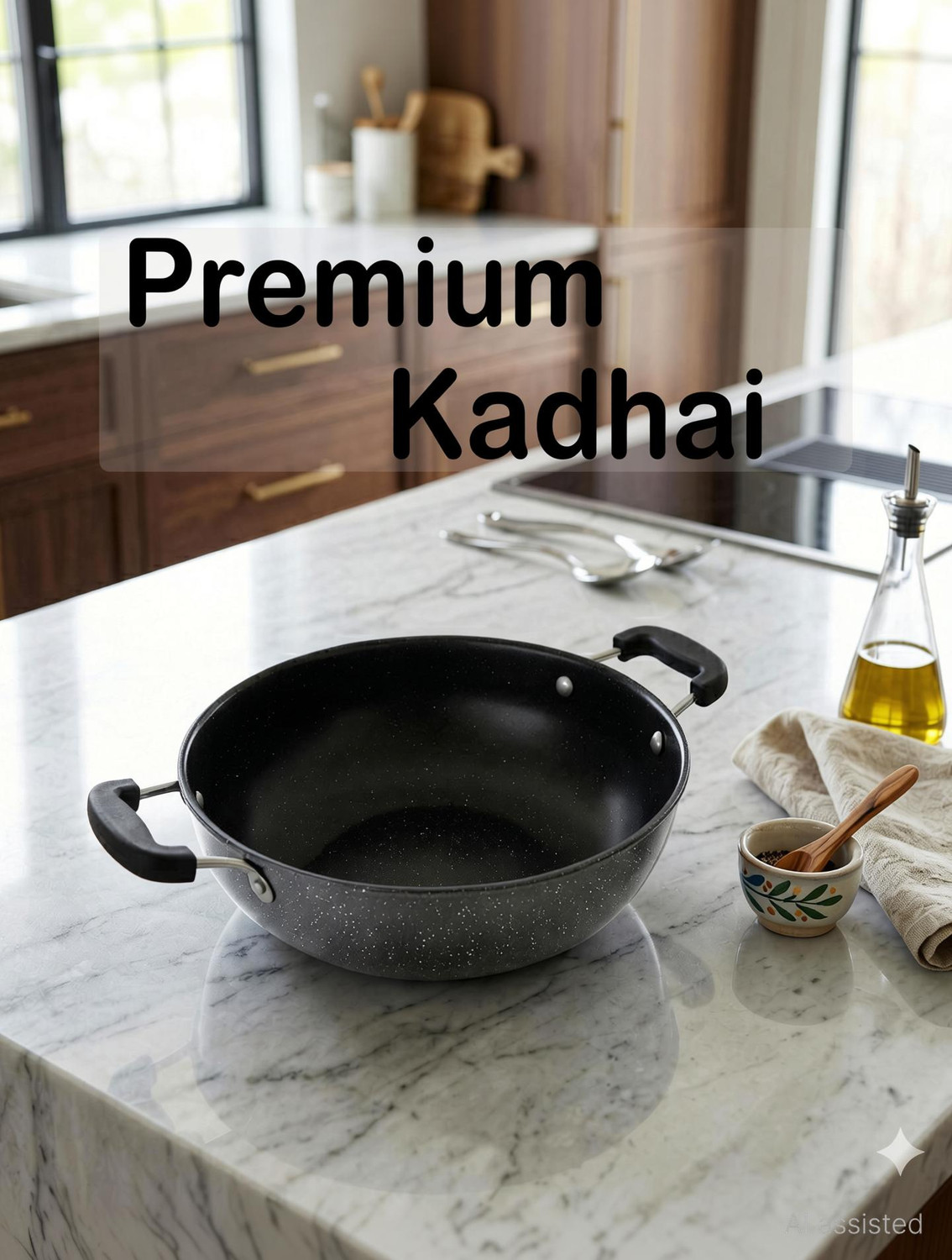 Image of Flipkart SmartBuy 3-Piece Granite Pattern Non-Stick Set with Stainless Steel Lids Induction Bottom Non-Stick Coated Cookware Set (Aluminium, 5 - Piece)