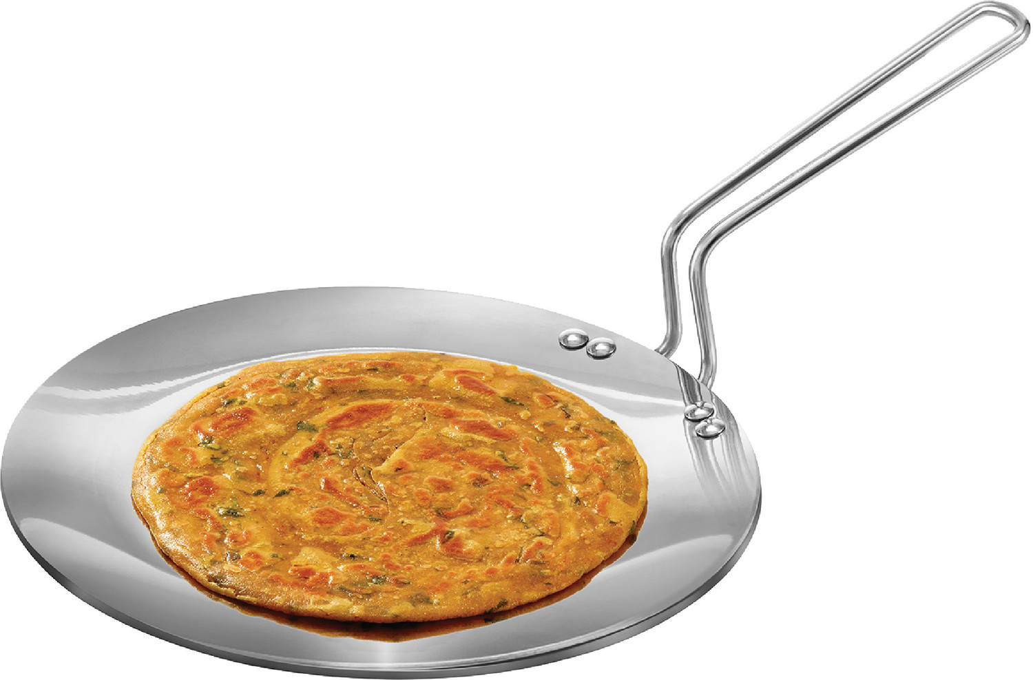 Image of Hawkins 22 cm Frying Pan, Triply Stainless Steel Fry Pan with Stainless Steel Handle Fry Pan 22 cm diameter with Lid 0.6 L capacity (Triply, Induction Bottom)