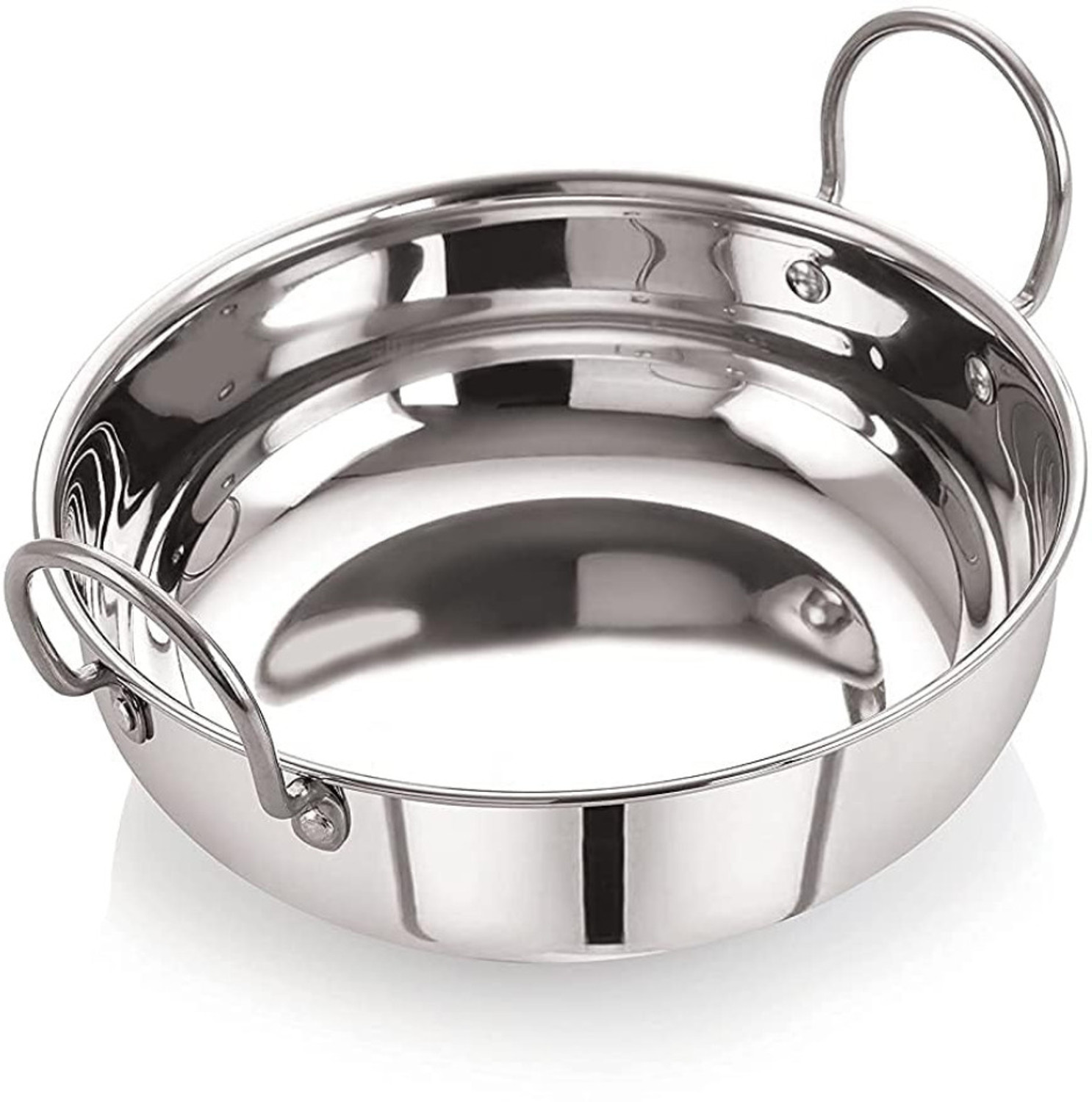 Image of Timeking Stainless Steel Kadhai,Poori,Halwa,Egg Fry,Sandwich Bottom Heavy Gauge Kadhai, Kadhai 36 cm diameter 5 L capacity (Steel)