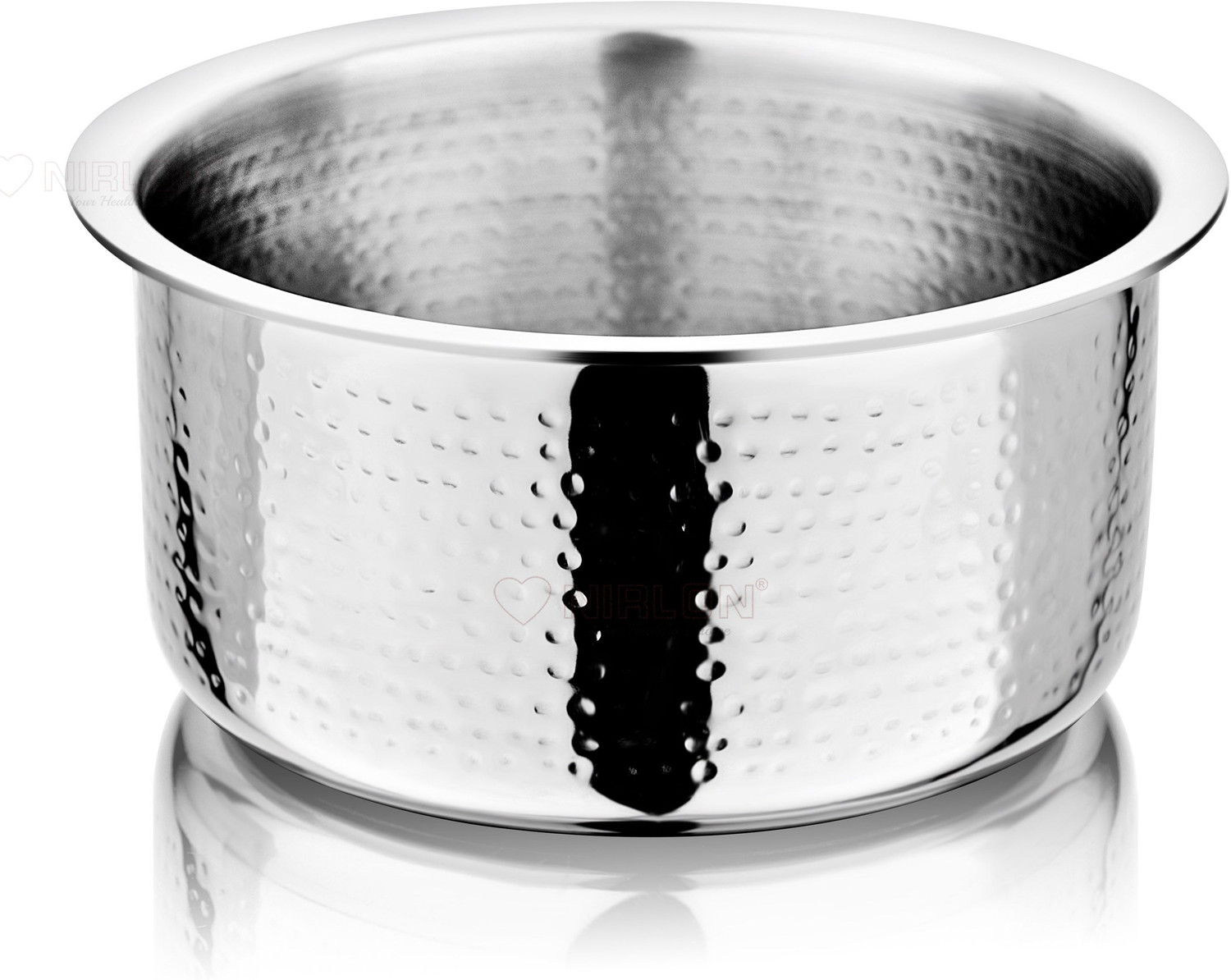 Image of NSVL Triply Stainless Steel Tope with Lid Tope /Bhagona /Patila with Lid 1 L capacity 14 cm diameter (Triply, Induction Bottom)