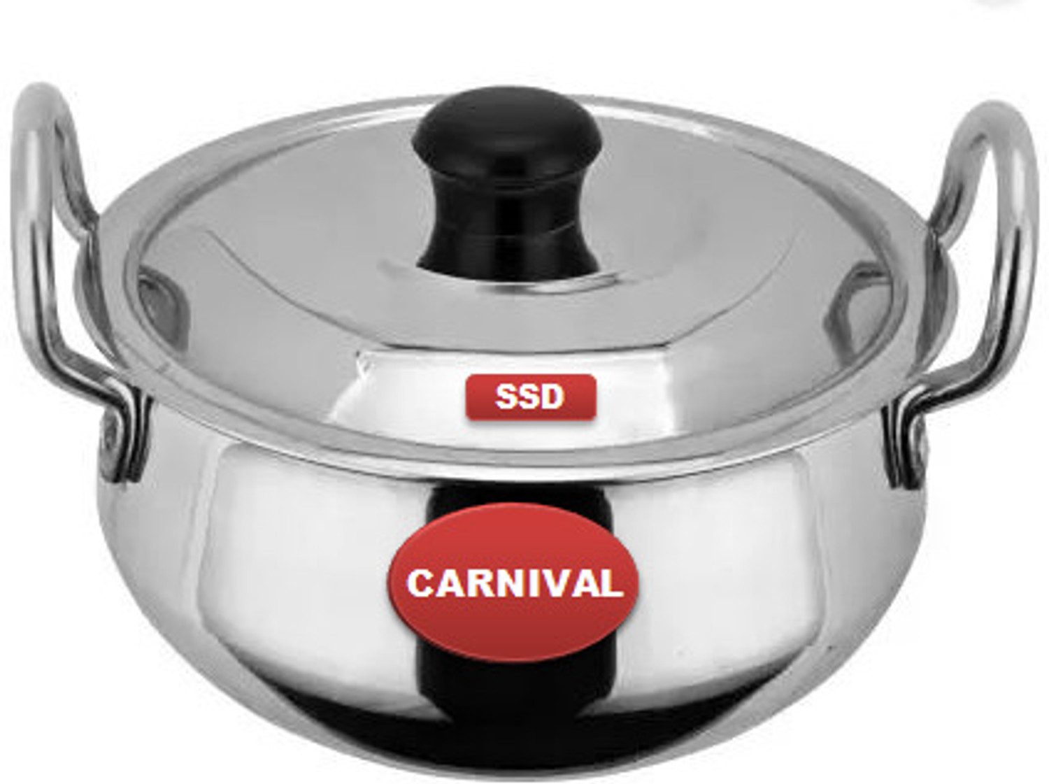 Image of CARNIVAL Aluminium Handi /Biryani Pot /Pot Pan With Stainless Steel Lid Handi 4 L with Lid (Aluminium, Induction Bottom)