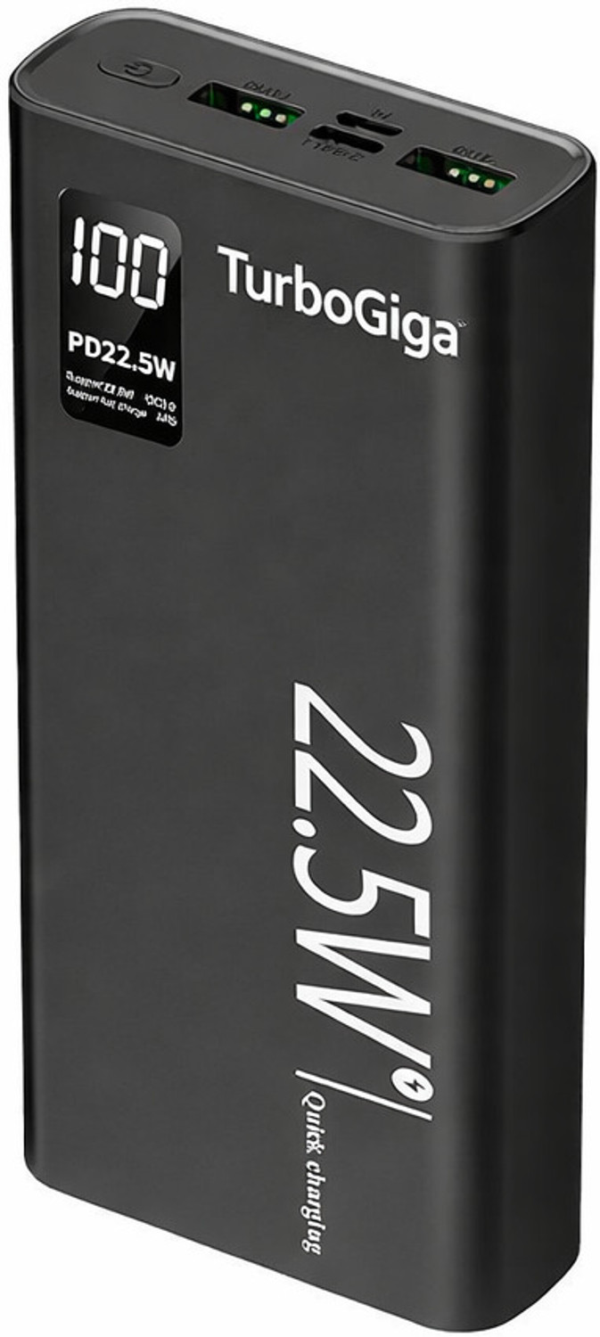 Image of FAHIG 50000 mAh 22 W Compact Pocket Size Power Bank (Black, Lithium Polymer, Fast Charging, Power Delivery 2.0 for Earbuds, Mobile, Smartwatch, Smartband, Speaker, Tablet, Trimmer)