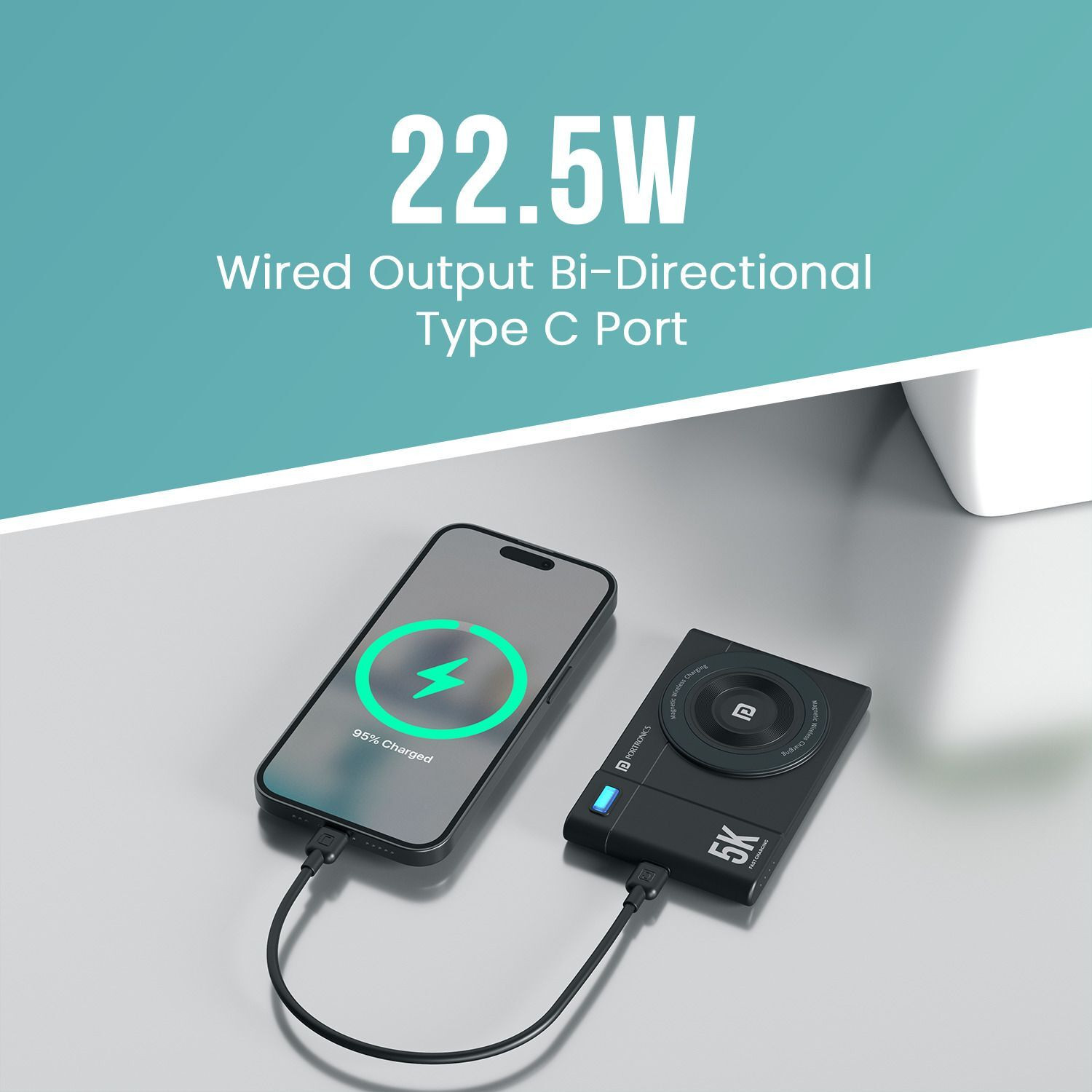 Portronics 5000 mAh 22.5 W Wireless thumbnail 5