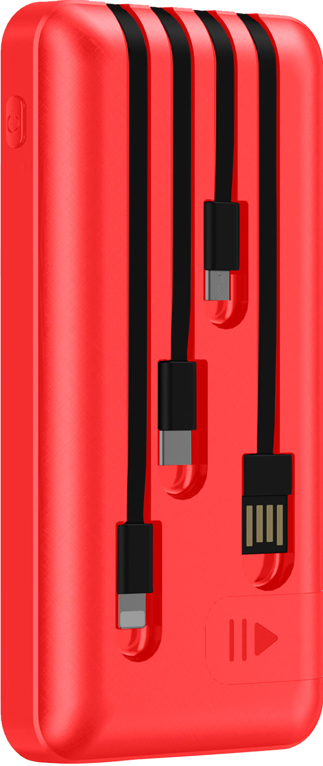 Image of WINgFI 10000 mAh 12 W Compact Pocket Size Power Bank (Red, Lithium Polymer, Quick Charge 3.0 for Mobile, Tablet, Smartband, Speaker, Smartwatch, Trimmer, Earbuds)