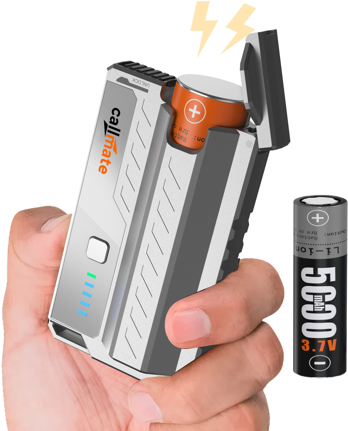 Callmate 10000 mAh 23W Silver Power Bank - Image 1