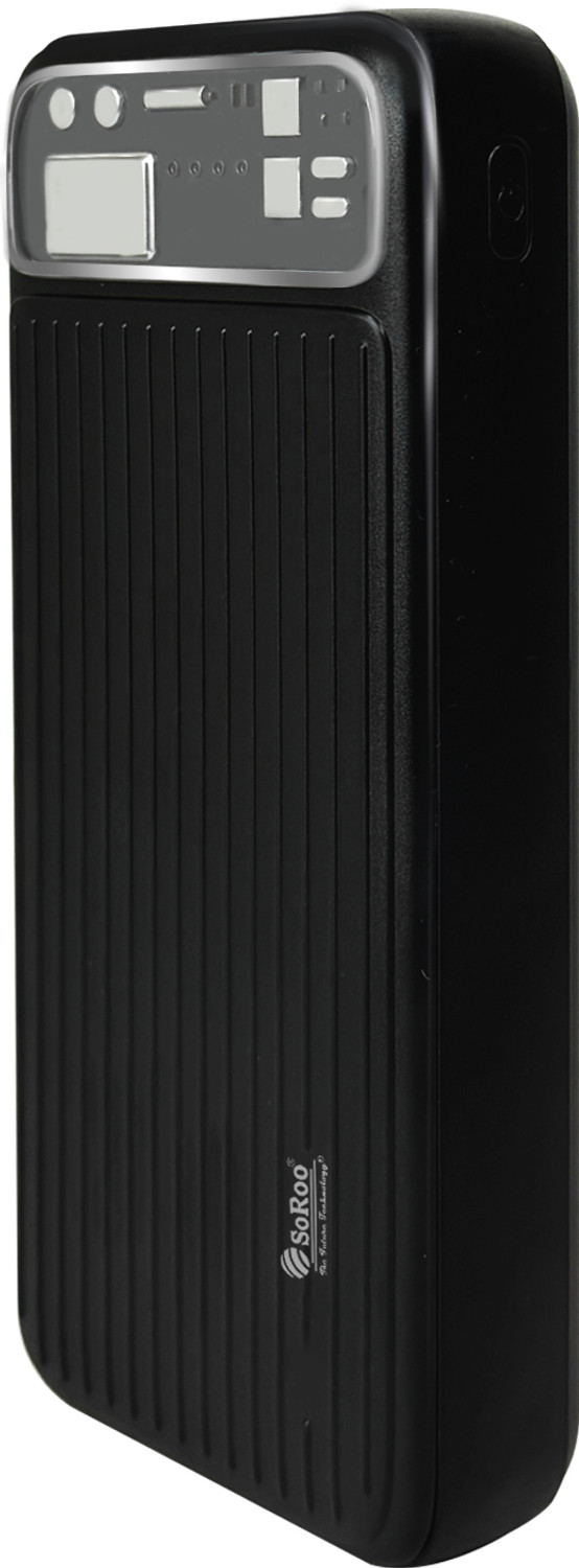 Image of SoRoo 20000 mAh 18 W Ultra Compact Pocket Size Power Bank (Black, Lithium Polymer, Fast Charging for Mobile, Tablet, Speaker)