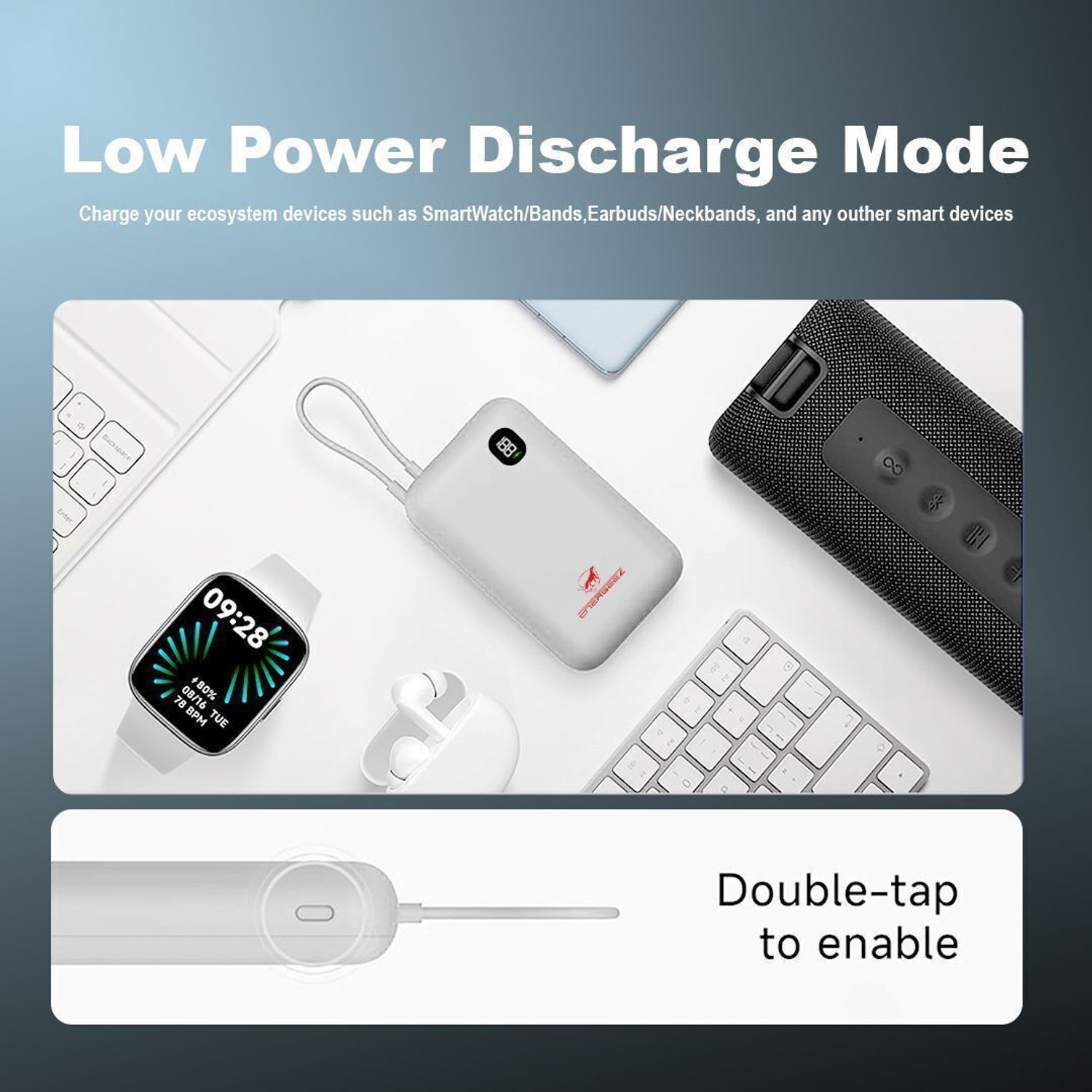 Image of APG 15000 mAh 22.5 W Compact Pocket Size Power Bank (White, Lithium-ion, Fast Charging, Power Delivery 3.0, Quick Charge 3.0 for Mobile, Tablet)