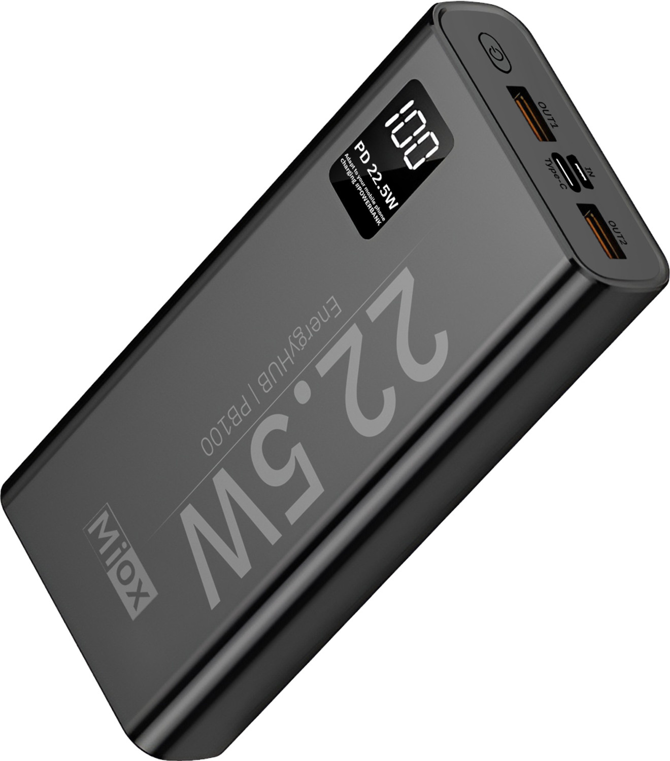 Image of ENERGEEZ 20000 mAh 22.5 W Compact Pocket Size Power Bank (Black, Lithium Polymer, Quick Charge 3.0, Fast Charging, Quick Charge 2.0 for Mobile, Tablet, Smartwatch)