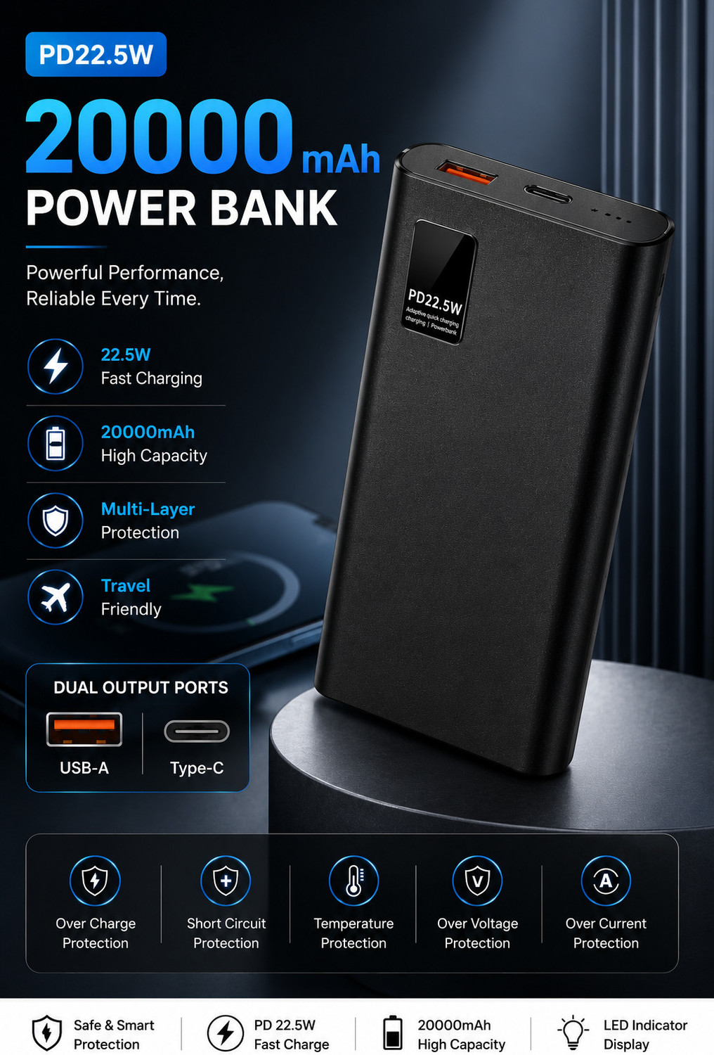 Piktel 200000 mAh 22.5 W Compact Pocket Size Power Bank Price in India - Image 1