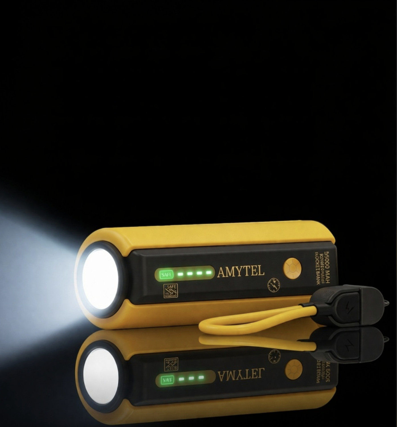 Image of AMYTEL 5060 mAh 18 W Mini Pocket Size Power Bank (Yellow, Lithium-ion, Power Delivery 2.0, Power Delivery 3.0, Quick Charge 2.0, Quick Charge 3.0 for Mobile, Smartwatch, Smartband, Speaker, Tablet)