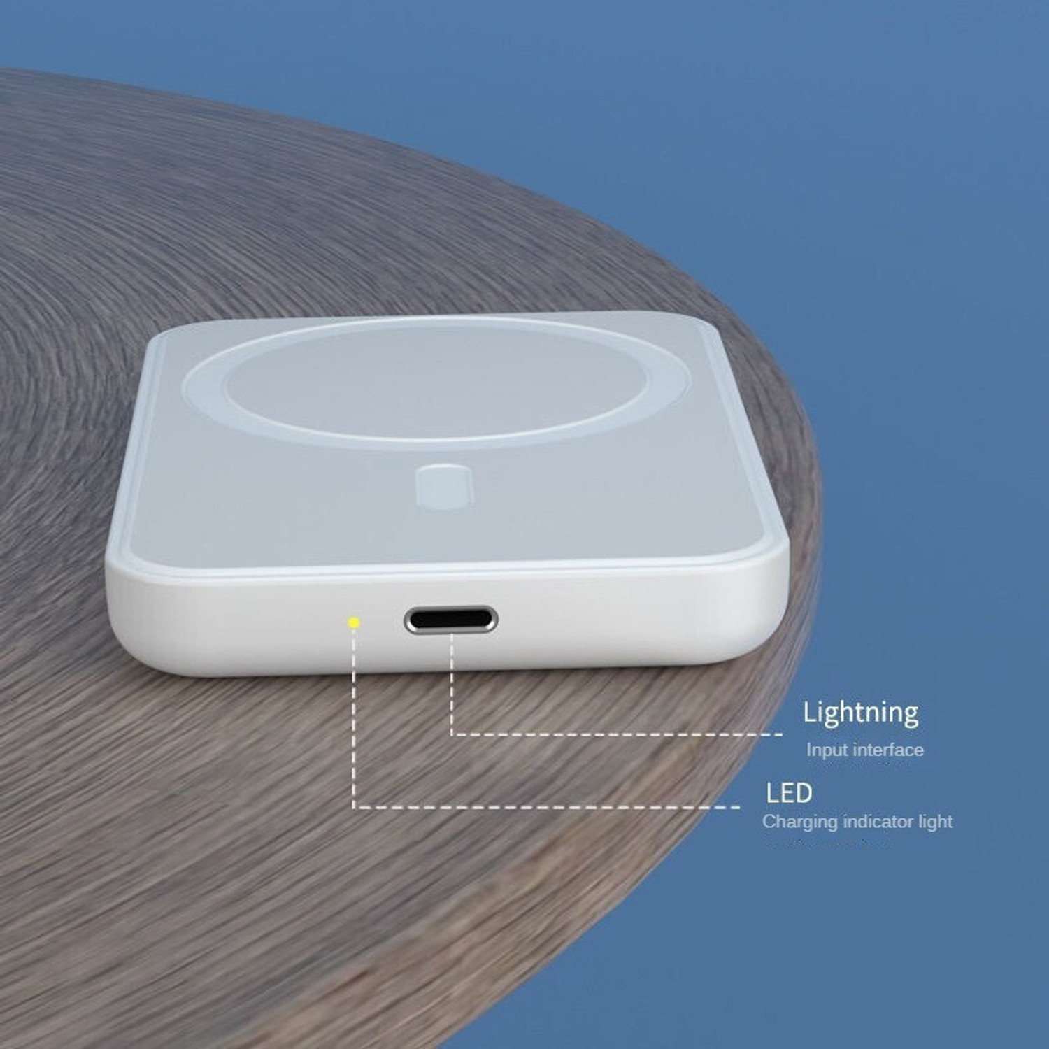 Image of Rasta 5000 mAh 5 W Wireless With MagSafe Mini Pocket Size Power Bank (White, Lithium Polymer, for Mobile)