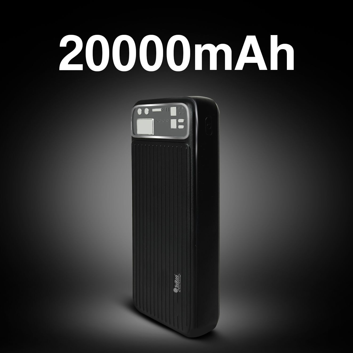Image of Soroo Future 20000 mAh 30 W Ultra Compact Power Bank (Black, Lithium-ion, Fast Charging for Mobile, Speaker, Tablet, Earbuds)