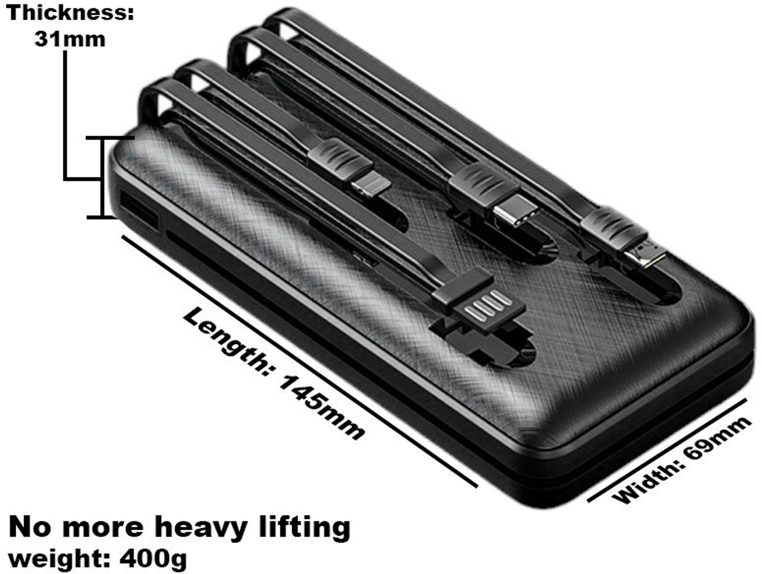 Image of GIFNI 30000 mAh 22 W Compact Pocket Size Power Bank (Black, Lithium Polymer, Fast Charging, Power Delivery 3.0 for Mobile, Earbuds)