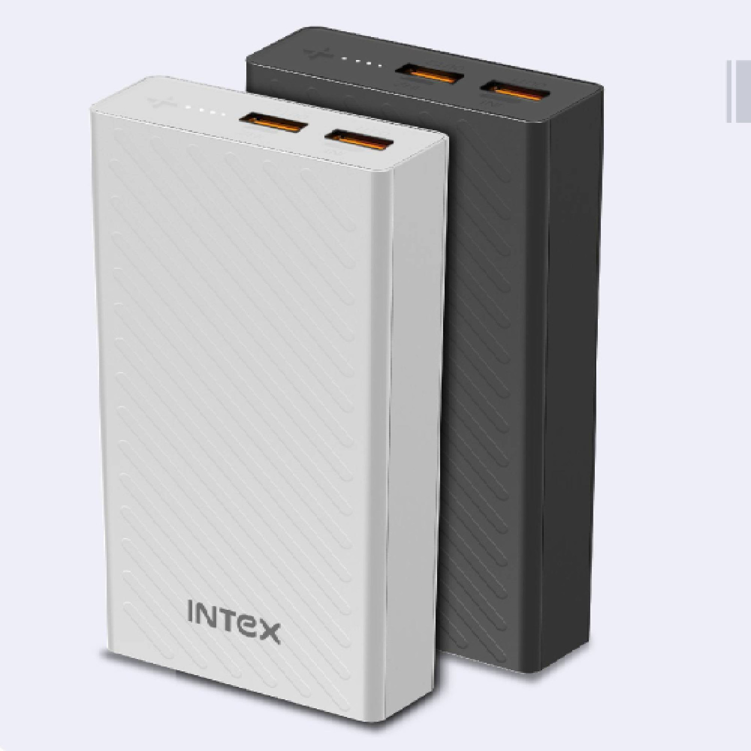 Image of Intex 20000 mAh 12 W Compact Pocket Size Power Bank (Black, Lithium Polymer, Fast Charging for Mobile)
