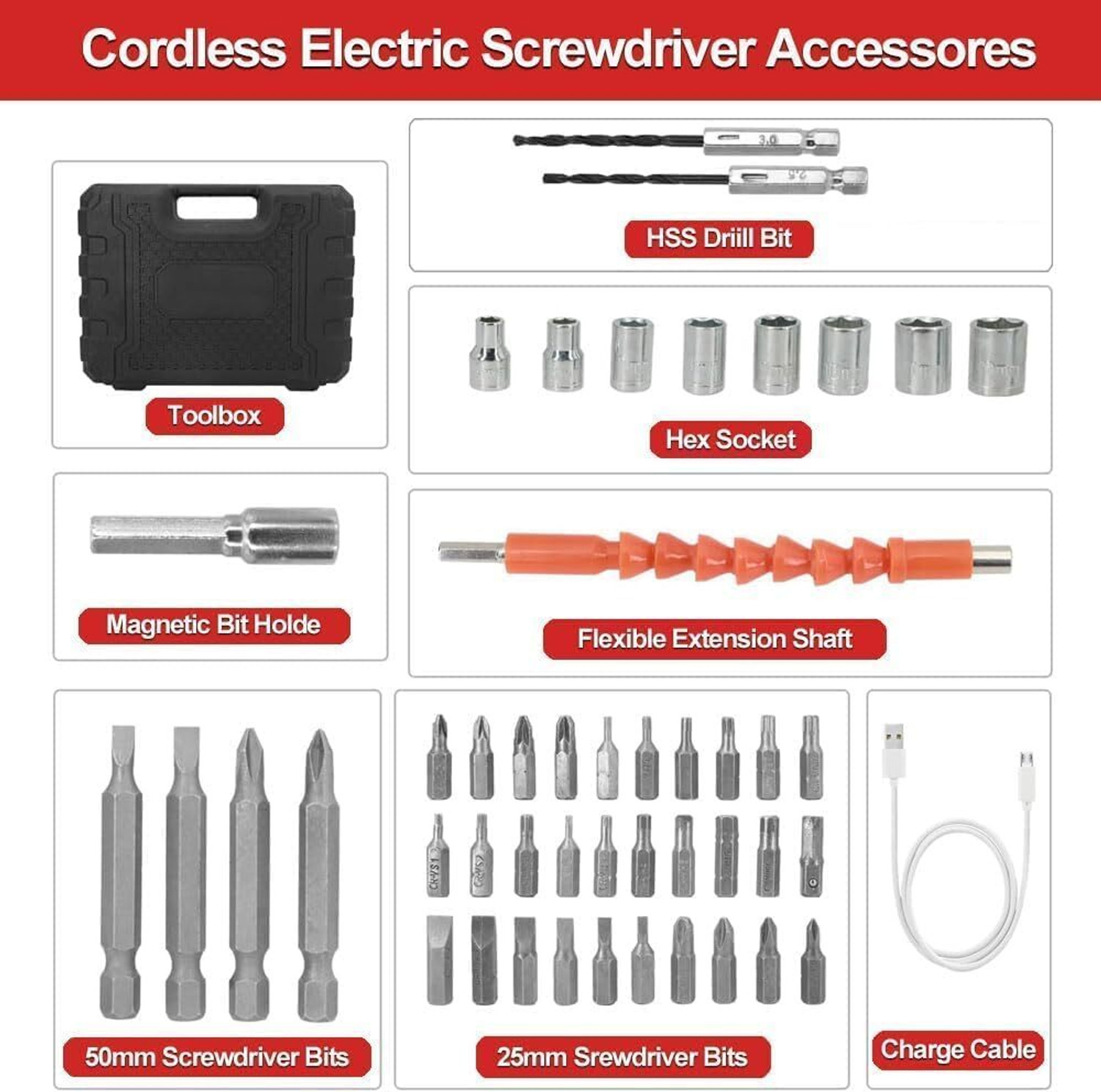 Image of Flipkart SmartBuy Multifunctional 47 pcs precision cordless rechargeable Power Tools Socket Set (Pack of 1)