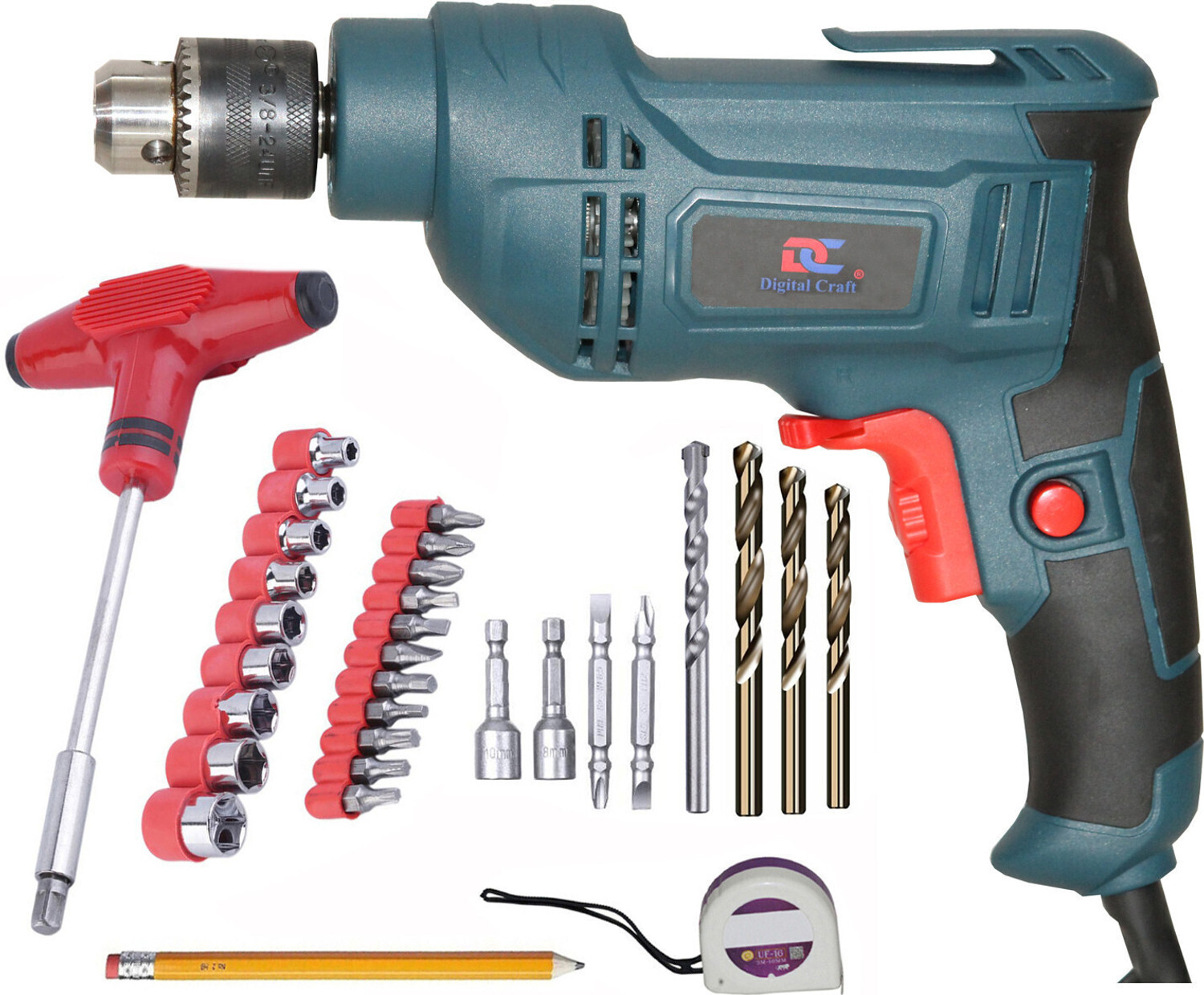 Image of RanPra 13MM DRILL MACHINE ( FORWARD AND REVERSE FUNCTION ) Pistol Grip Drill (10 mm Chuck Size)