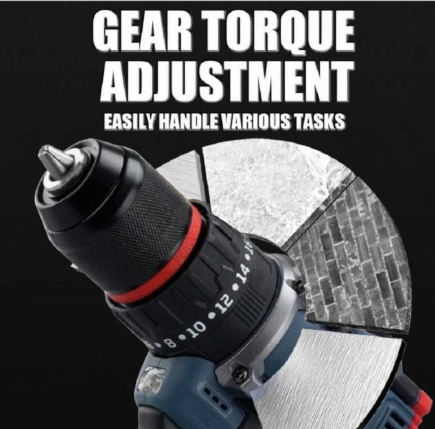 Image of NTH THOR-PRO SERIES Brushless Motor 18V Cordless Drill Machine Metal Chuck 50NM Torque, 2 Speed Modes 0-500 RPM /0-3000 RPM Cordless Drill (10 mm Chuck Size)