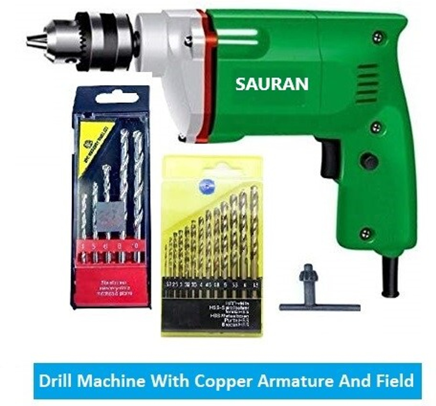 Sauran 10mm Drill with 18 bits Professional & Home Pistol Grip Drill Machine (PWD122) Pistol Grip Drill