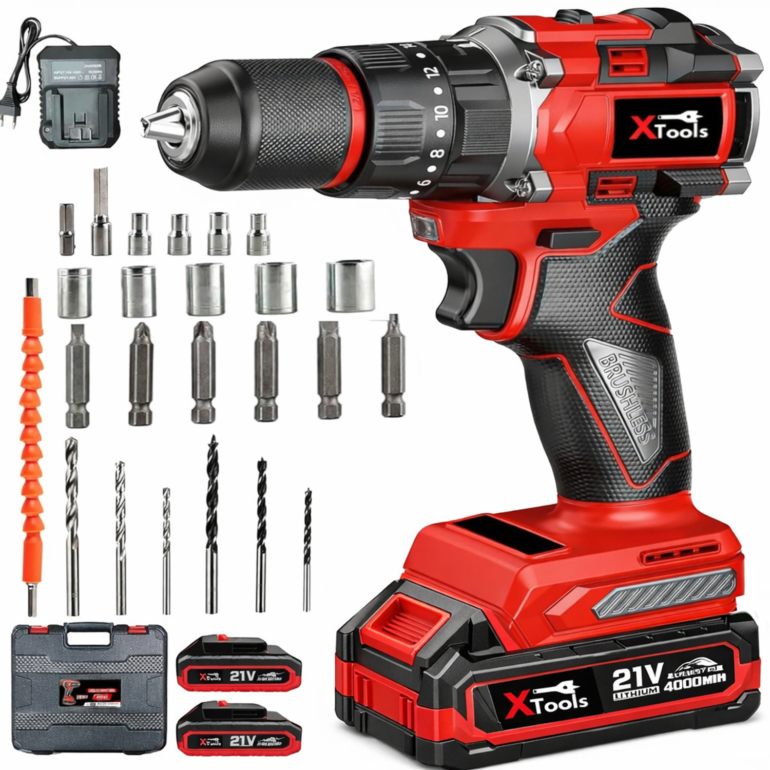 Image of NTH THOR-PRO SERIES Brushless Motor 18V Cordless Drill Machine Metal Chuck 50NM Torque, 2 Speed Modes 0-500 RPM /0-3000 RPM Cordless Drill (10 mm Chuck Size)