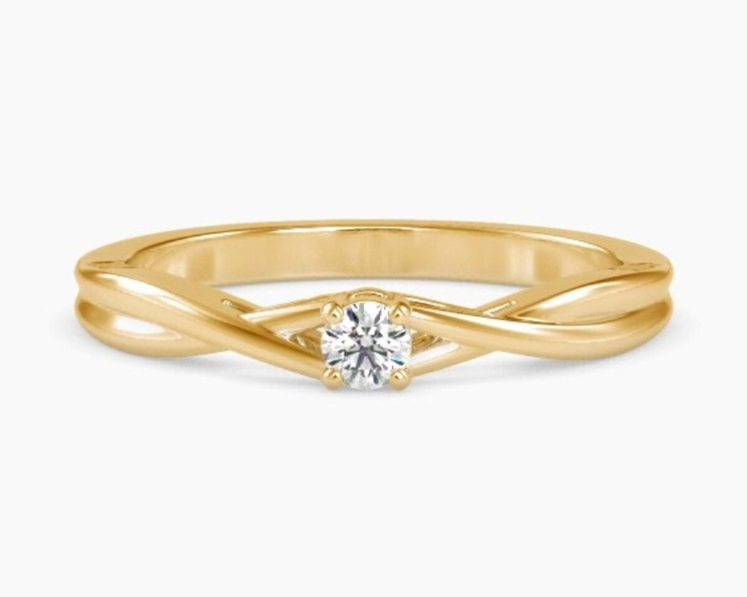 Image of LORDS JEWELS Shy Heart Diamond Ring 18kt Diamond Yellow Gold ring