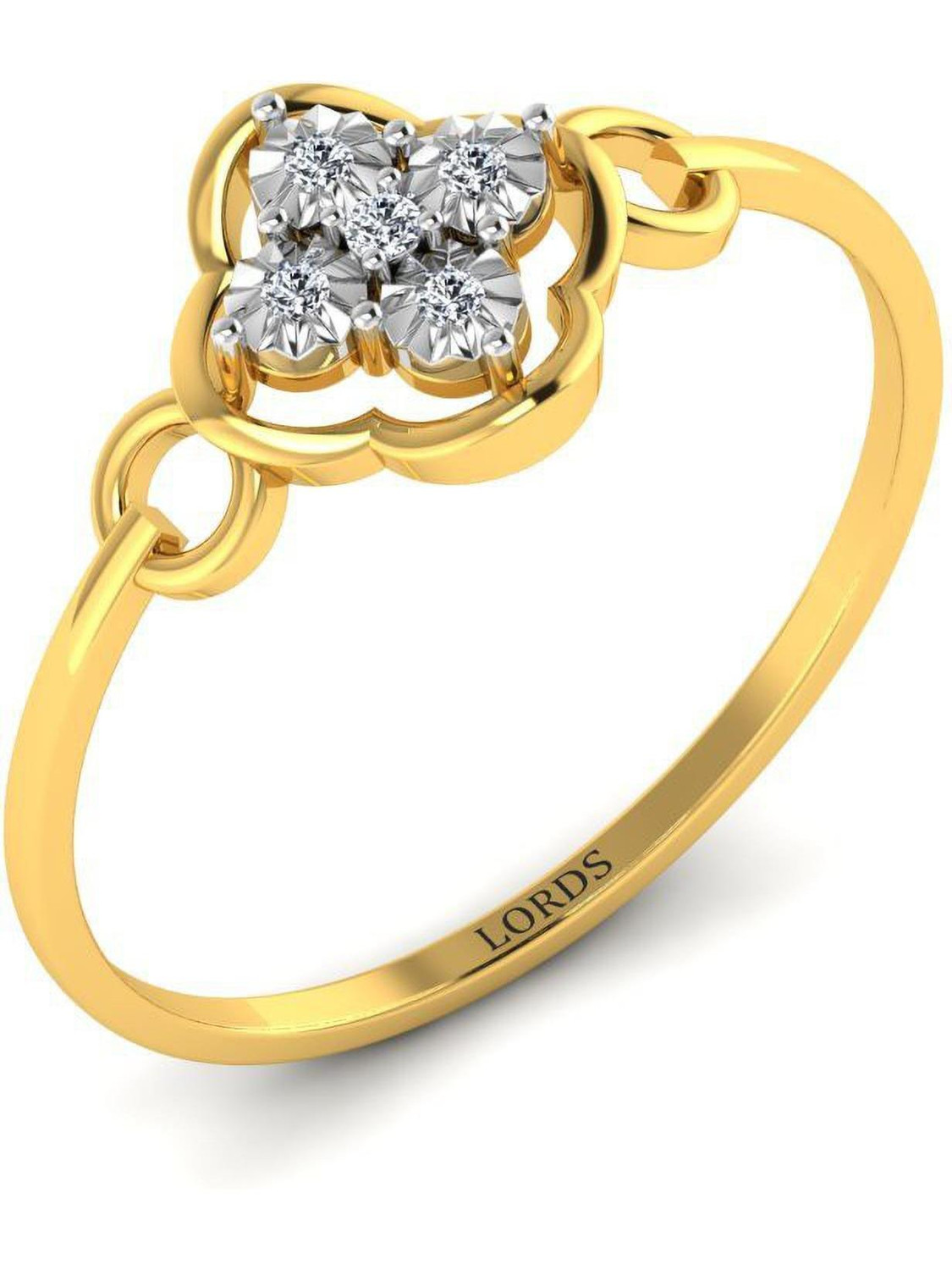 Image of LORDS JEWELS Shy Heart Diamond Ring 18kt Diamond Yellow Gold ring