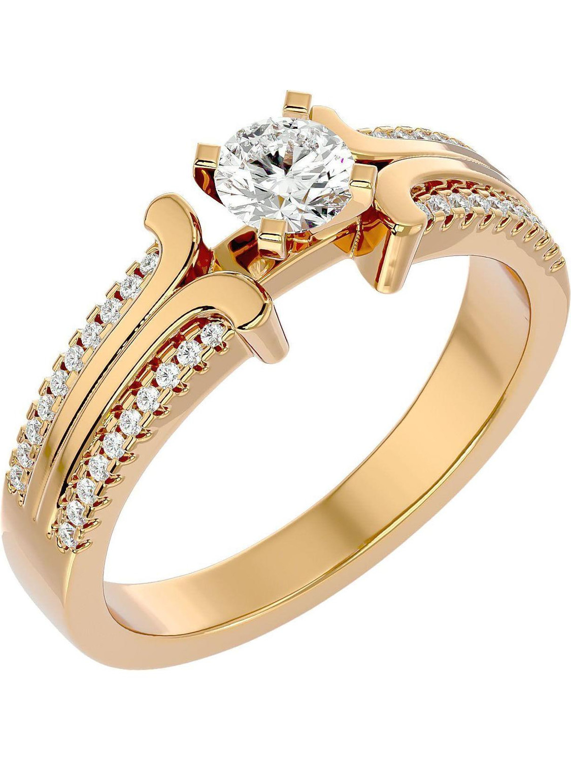 Image of LORDS JEWELS Shy Heart Diamond Ring 18kt Diamond Yellow Gold ring
