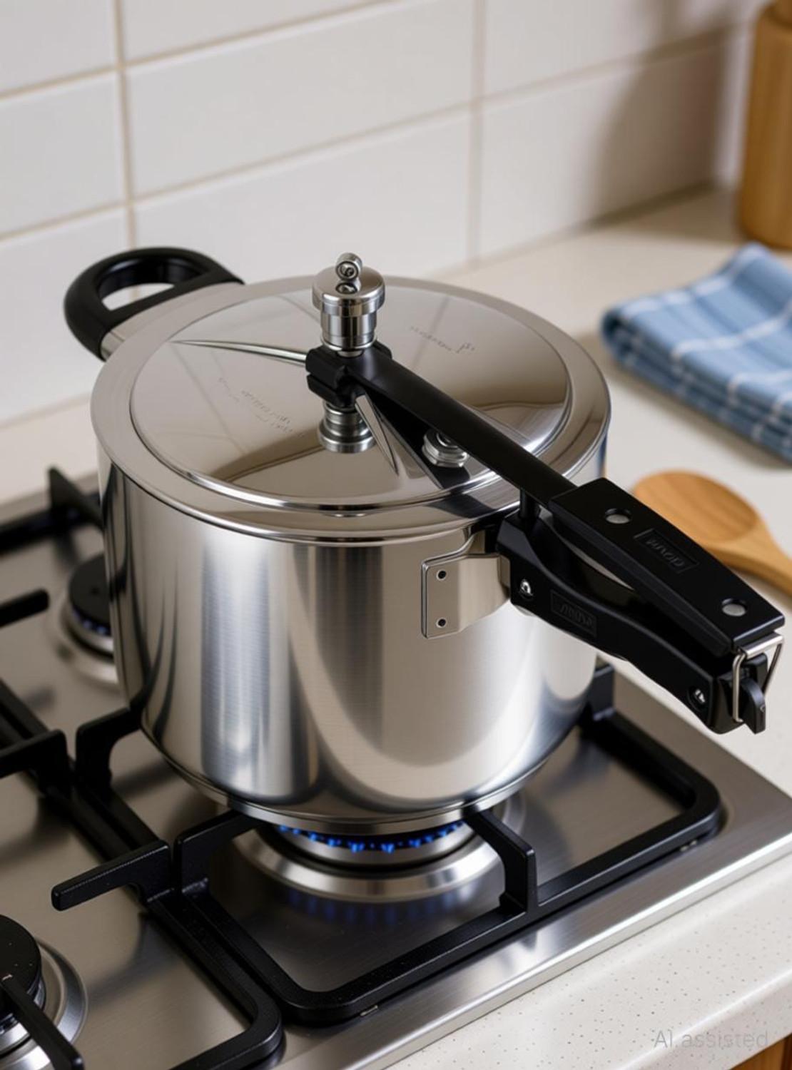 VINOD 18/8 Stainless Steel Sandwich Bottom Inner Lid 5 L Inner Lid Induction Bottom Pressure Cooker