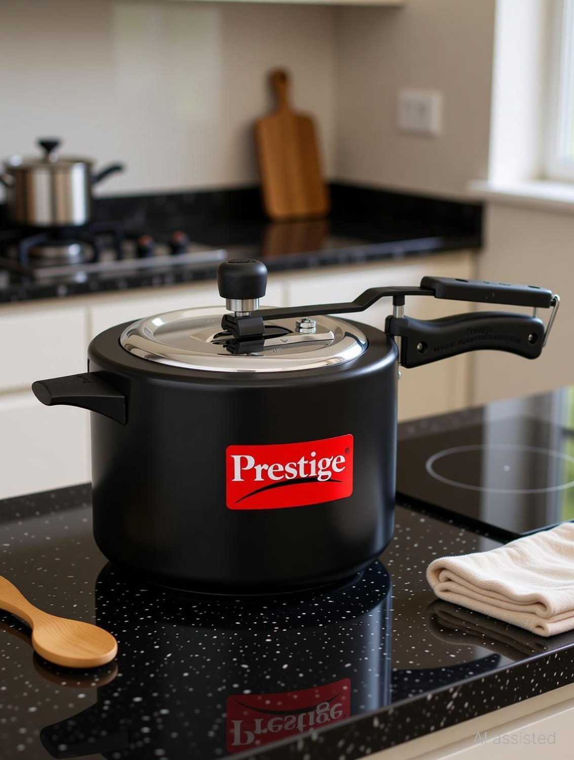Image of Raj Enterprise Hub Stainless steel pressure cooker inner Lid 5 L Induction Bottom Pressure Cooker (Stainless Steel)
