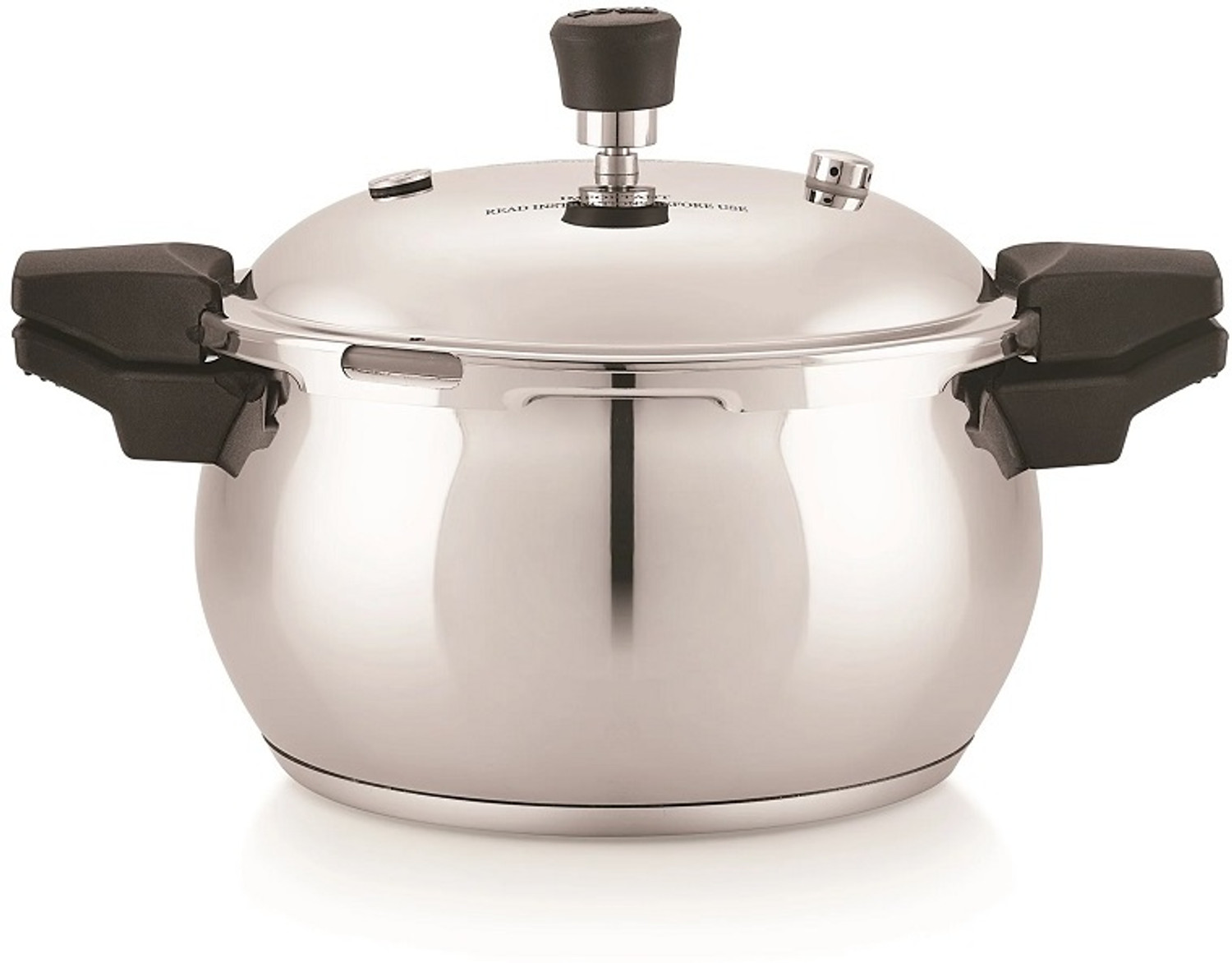 Image of SONU BELLINO PRESSURE COOKER-3.4 LTR with One Extra Serving Glass Lid, 3.4 L Induction Bottom Pressure Cooker (Stainless Steel)