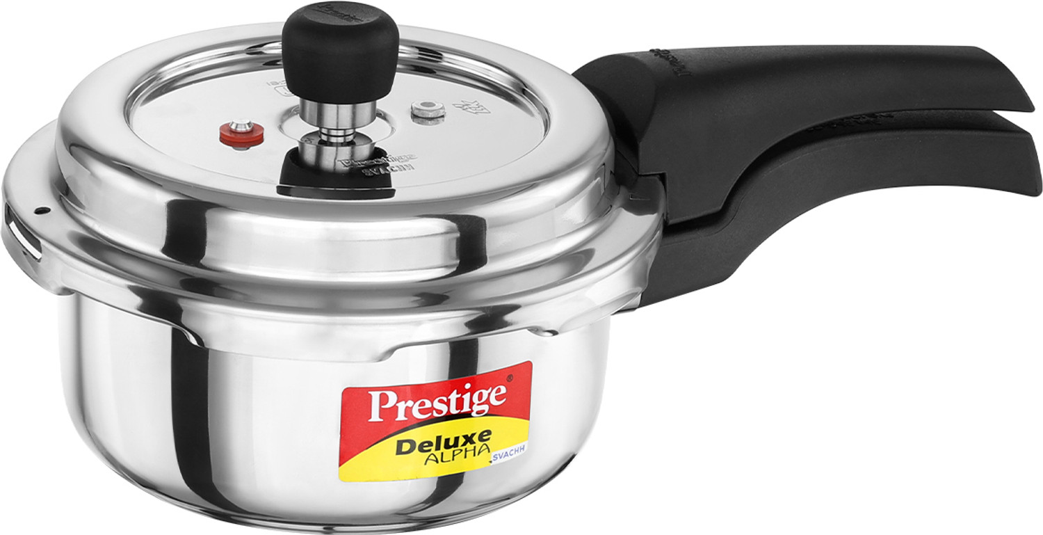 Prestige Deluxe Alpha Svachh 2 L Induction Bottom Pressure Cooker (Stainless Steel) - Image 1