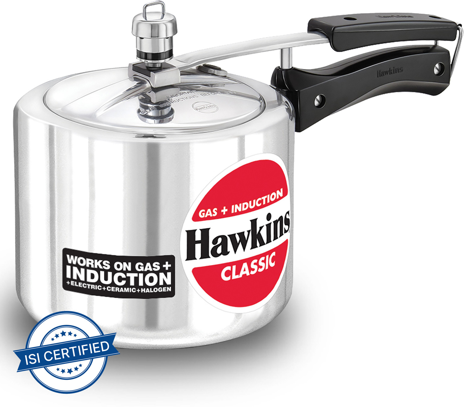 Image of Hawkins Stainless Steel 2 Ltr & 5 Ltr Pressure Cooker Combo - Induction Compatible 2 L, 5 L Induction Bottom Pressure Cooker (Aluminium)