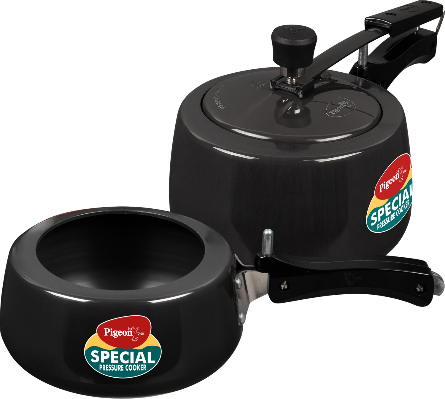 Image of Classic Essentials Hard Anodised Handi Shape Cooker | ISI Certified Inner Lid HA Pressure Cooker 2 L Induction Bottom Pressure Cooker (Aluminium)