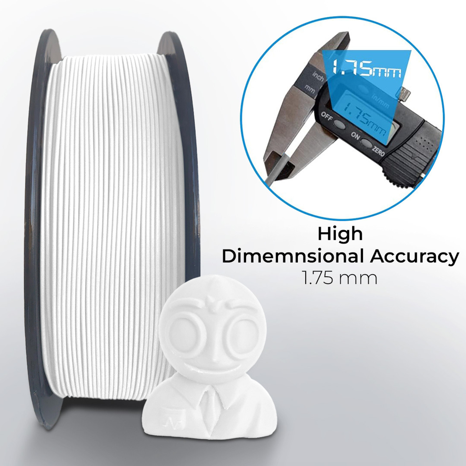 Image of NFIL3D rPLA Snow White | 1.75 mm | 1 KG Net Weight | 3D Printer Filament (White)