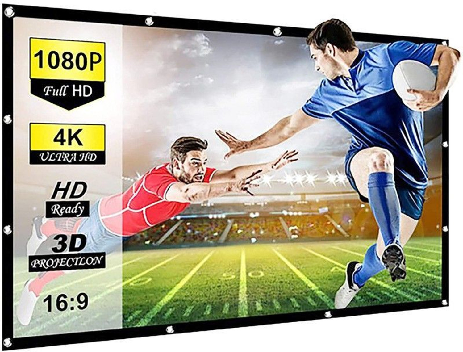 Image of LOMINUM Mini Portable LED Projector with Multiple Interfaces Like AV, Audio, USB, HDMI (1500 lm / 1 Speaker / Wireless / Remote Controller) Portable Projector (Yellow)