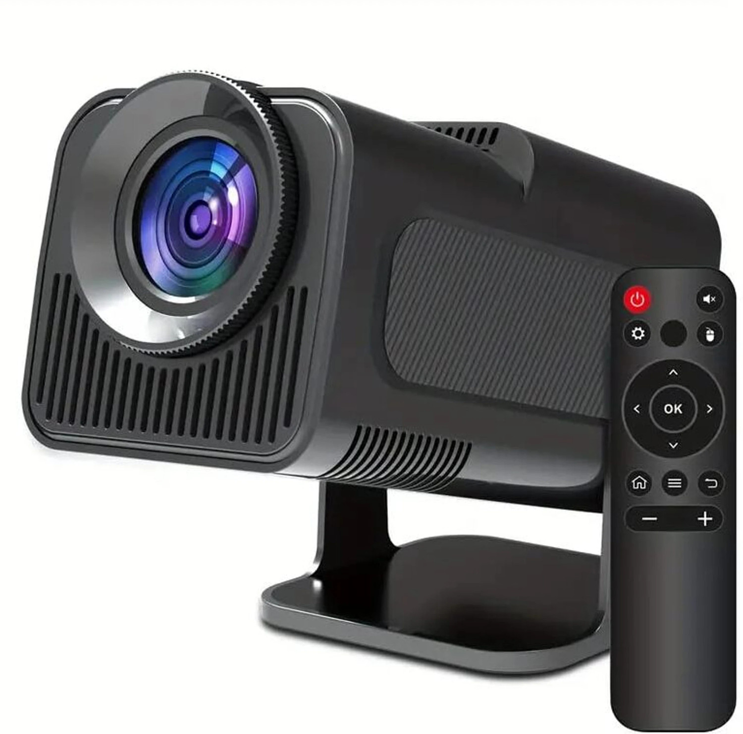 Image of Divine creation HY320 Mini 4K Support Smart Android 13 Projector with WiFi 6 HD Home Theater C45 (5000 lm / Wireless / Remote Controller) Portable Projector (Black)