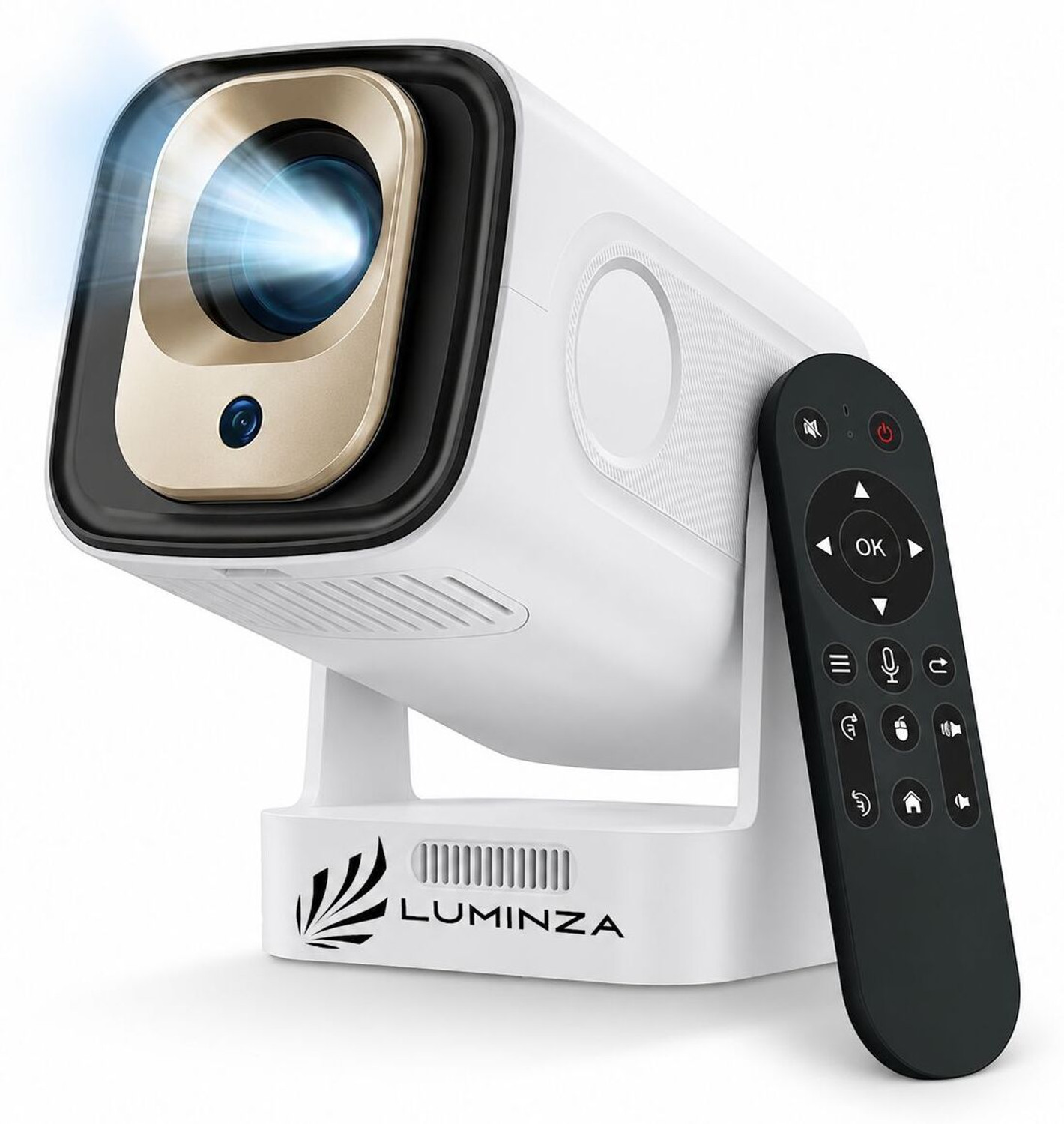 Image of SHIVVTECH Android Projector 4K & 1080P, 4D Keystone, 270 Rotation, Device Compatible1 (2000 lm) Portable Projector (White)
