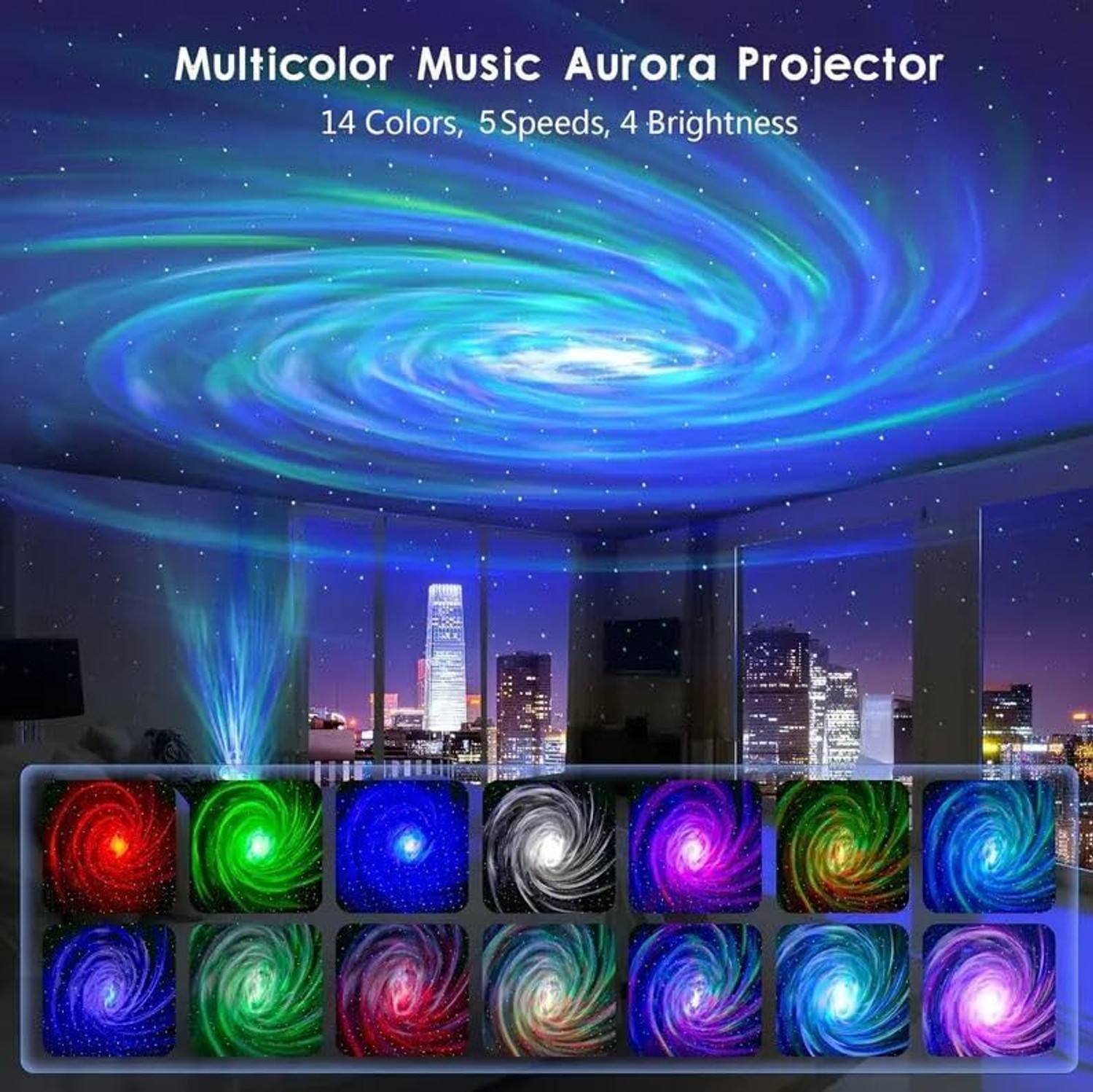 Image of crobat Night Lights LED Ocean Wave Star Projector, for Bedroom (100 lm) Projector (White)