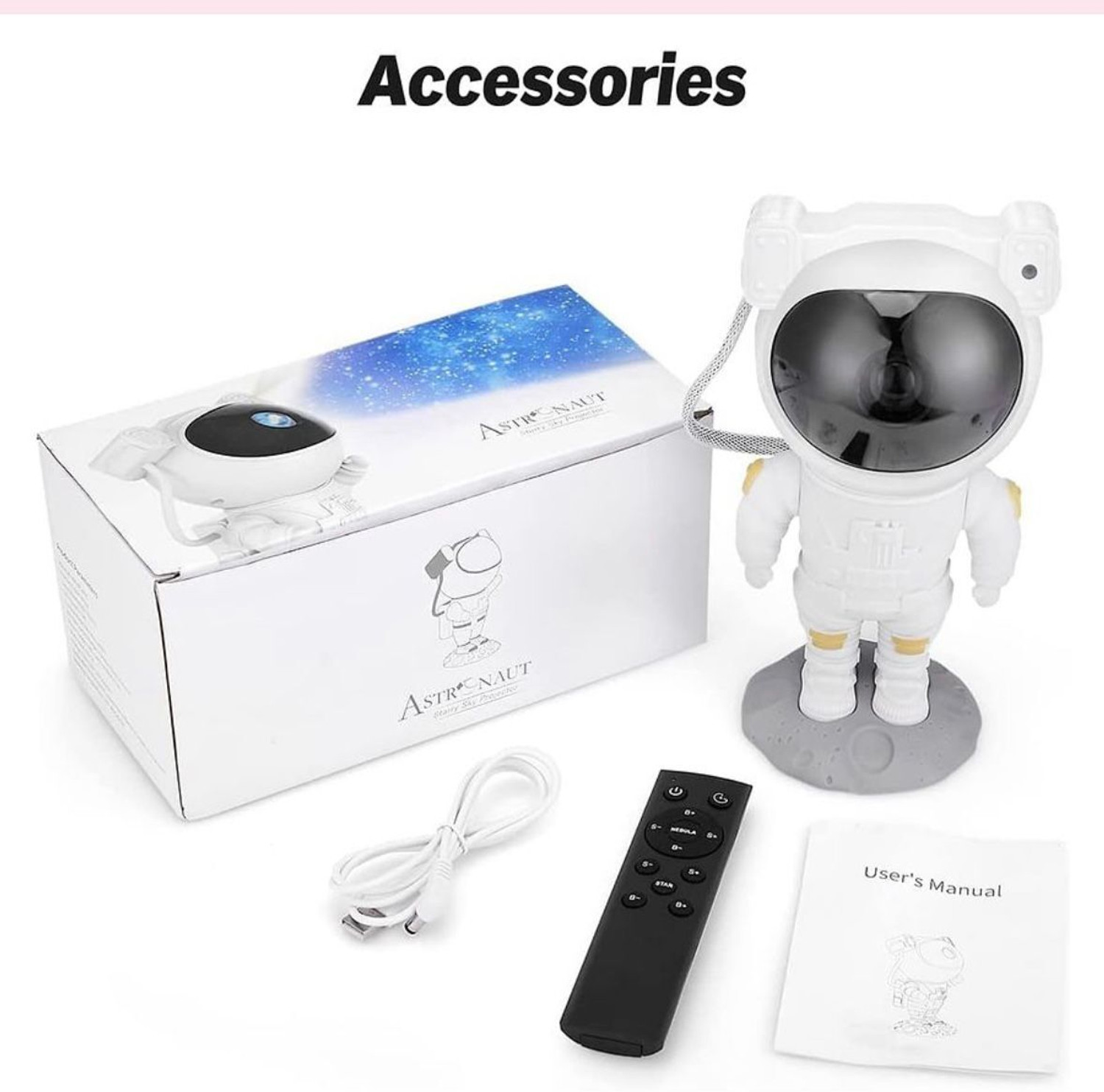 Image of ZYNVELLA Galaxy Nigh Lamp, Astronaut Projector Nebula 360 Adjustable Head Space Lamp (5 lm) Projector (White)