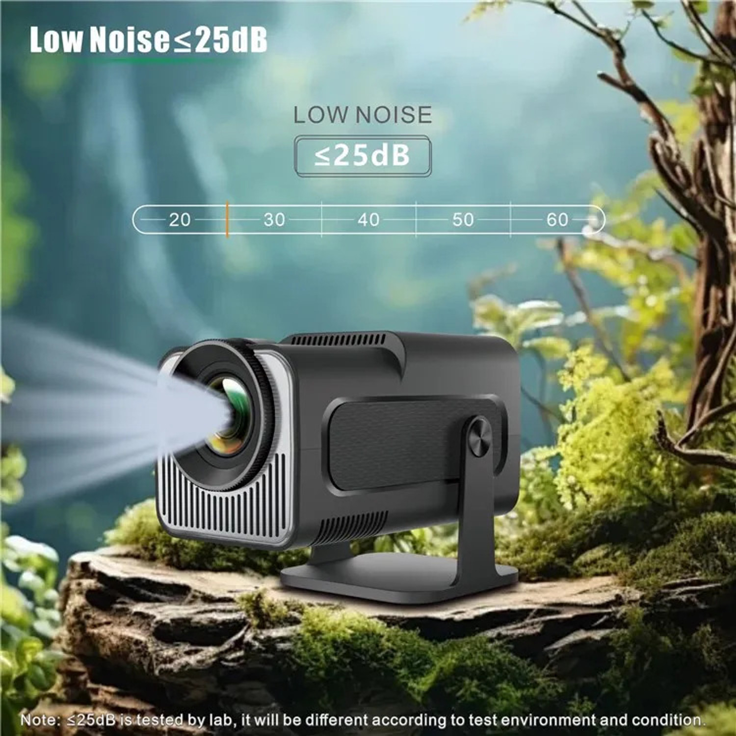 Image of Divine creation HY320 Mini 4K Support Smart Android 13 Projector with WiFi 6 HD Home Theater D22 (5000 lm / Wireless / Remote Controller) Portable Projector (Black)