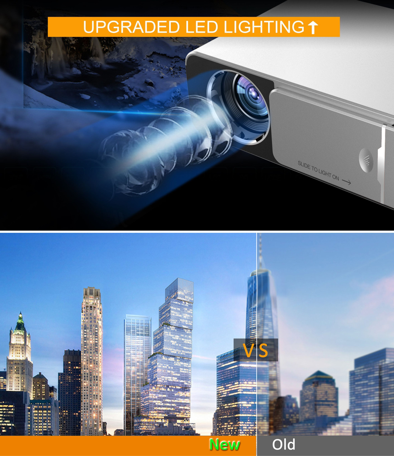 Image of Zync T6 Android 10 Smart 4K Home Cinema Mini 3D (7000 lm / 1 Speaker / Wireless / Remote Controller) Portable Projector (Grey)