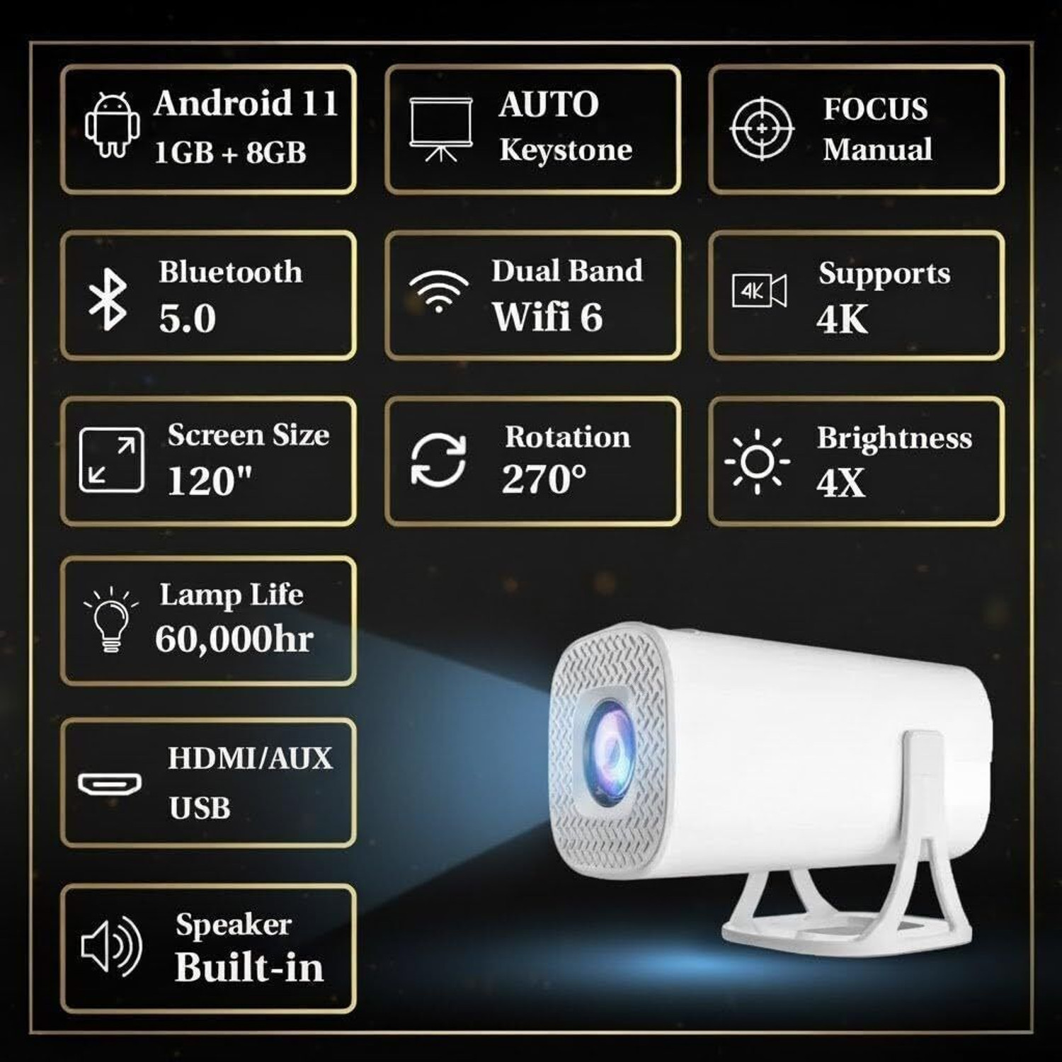 Image of nihal enterprises S40 Smart Projector 3500 lm LCD Corded Mobiles Portable Projector (1800 lm) Portable Projector (White)
