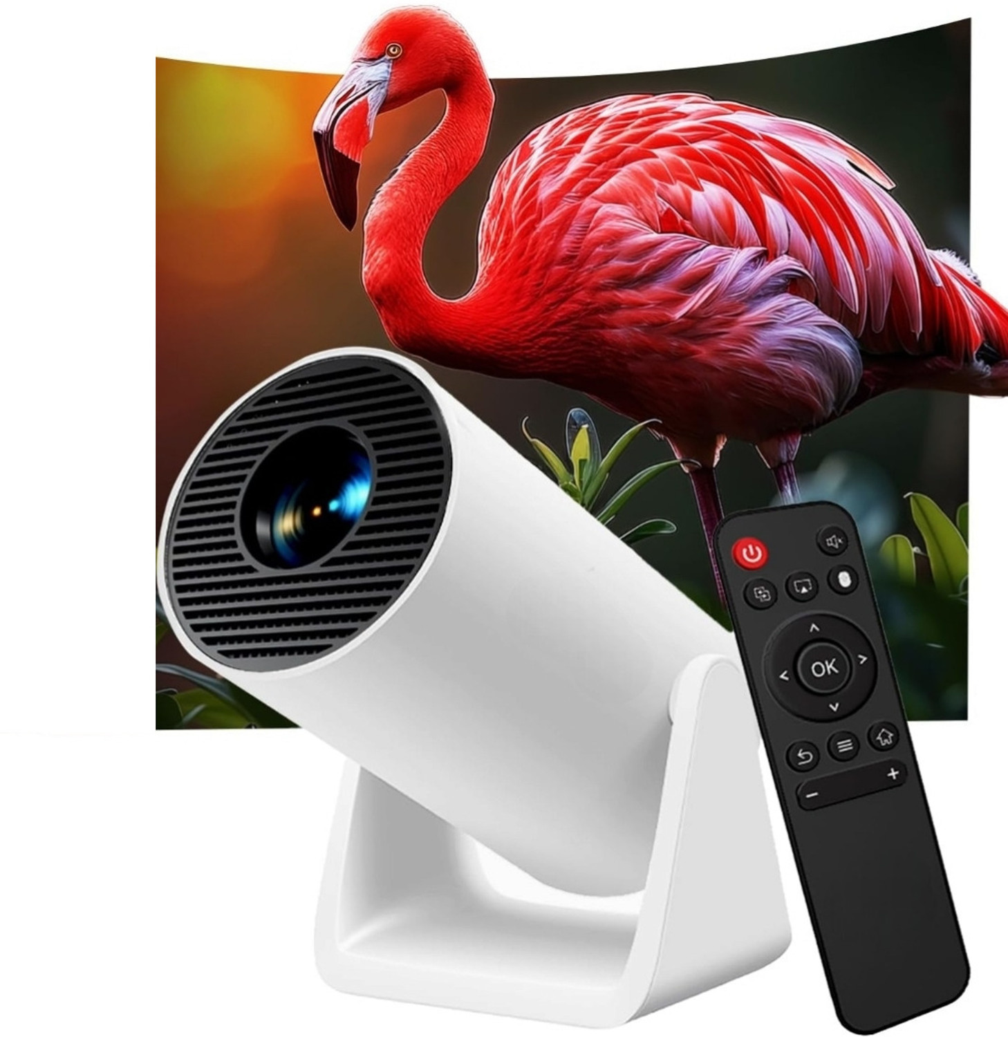 Image of Zync HY320 Mini Android 11 Smart 4K Ultra HD LED Short Throw Home Cineama 720P (8000 lm / 1 Speaker / Wireless / Remote Controller) Portable Projector (Dark Black)