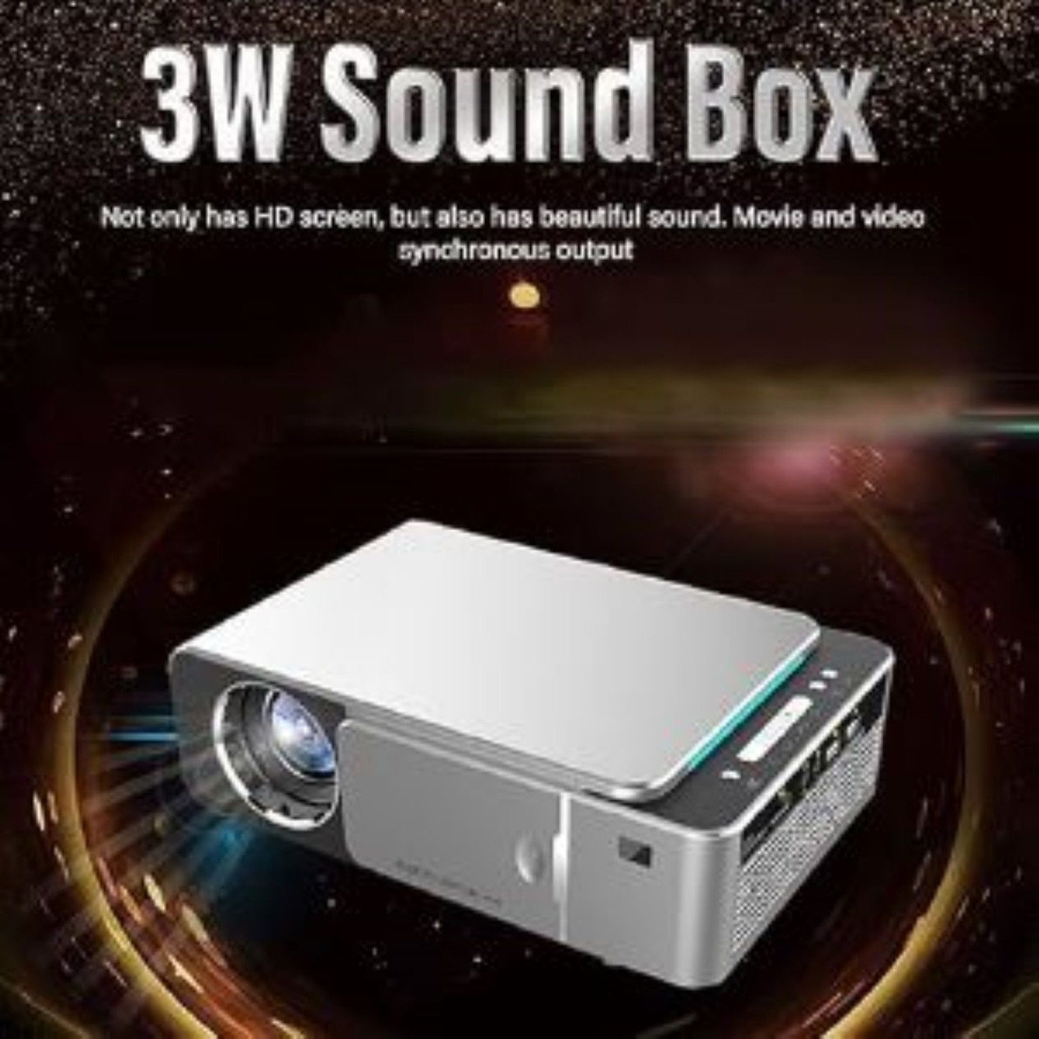 Image of Zync T6 Android 10 Smart 4K Home Cinema Mini 3D (7000 lm / 1 Speaker / Wireless / Remote Controller) Portable Projector (Grey)