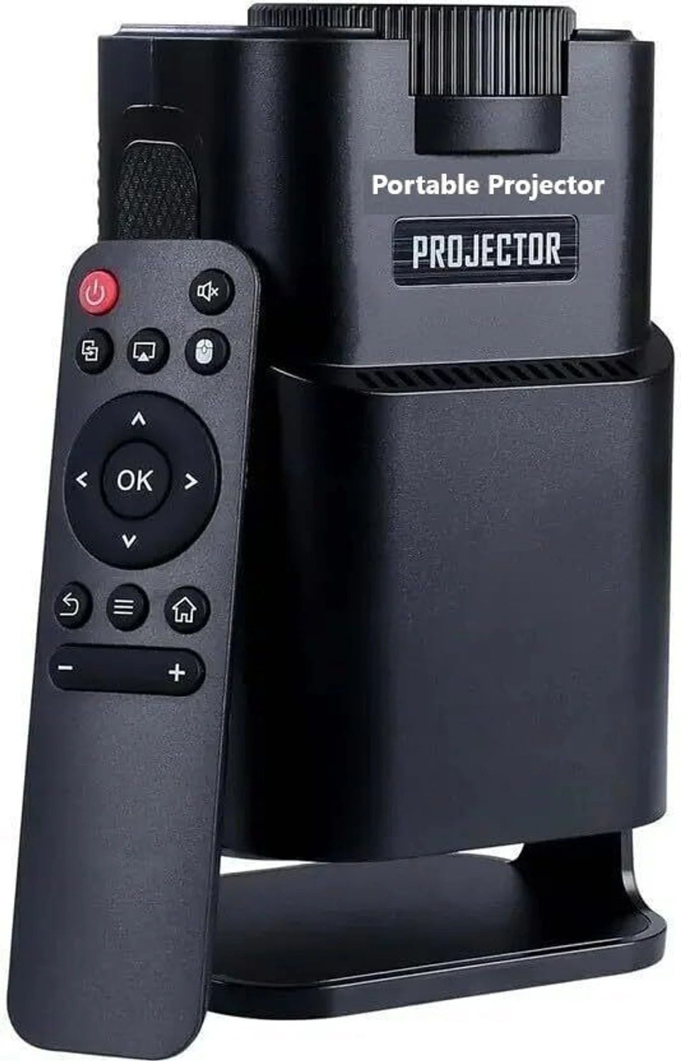 Image of Divine creation HY320 Mini 4K Support Smart Android 13 Projector with WiFi 6 HD Home Theater D33 (5000 lm / Wireless / Remote Controller) Portable Projector (Black)