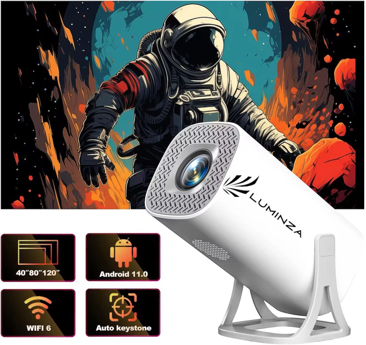 LUMINZA 1080p Portable Projector - Image 1