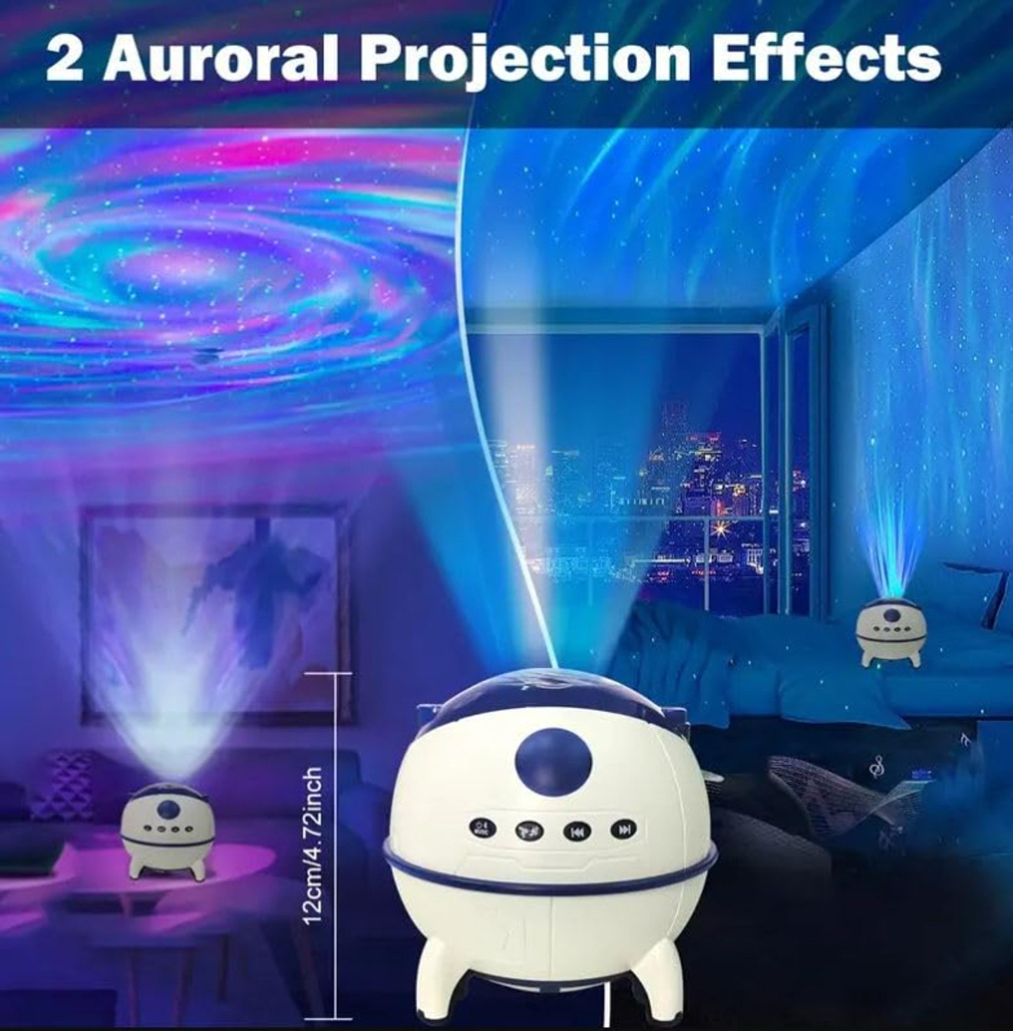 Image of crobat Night Lights LED Ocean Wave Star Projector, for Bedroom (100 lm) Projector (White)