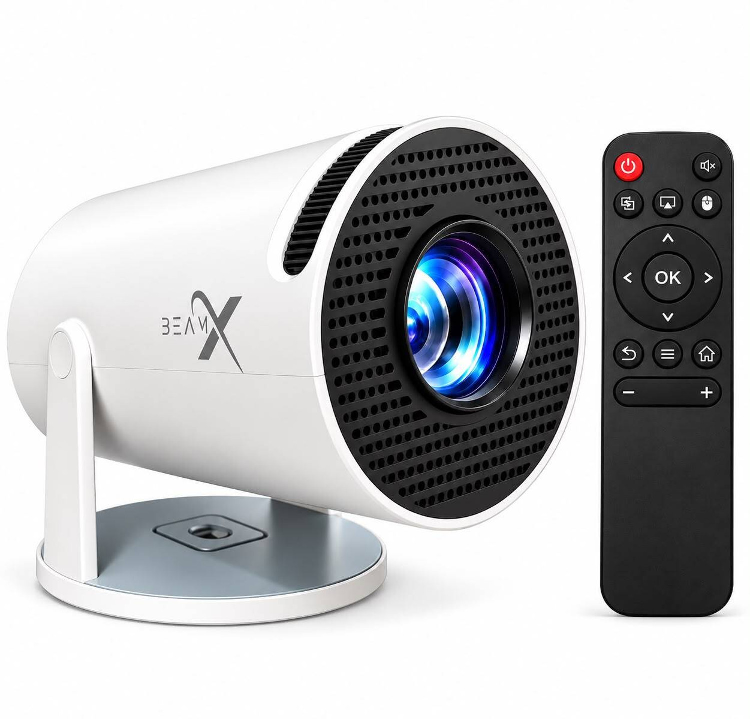 BeamX Vision PRO Fully Smart Android 13 Native 1080P 4K Support Miracast H713 Chipset (6000 lm / Wireless / Remote Controller) Portable Projector