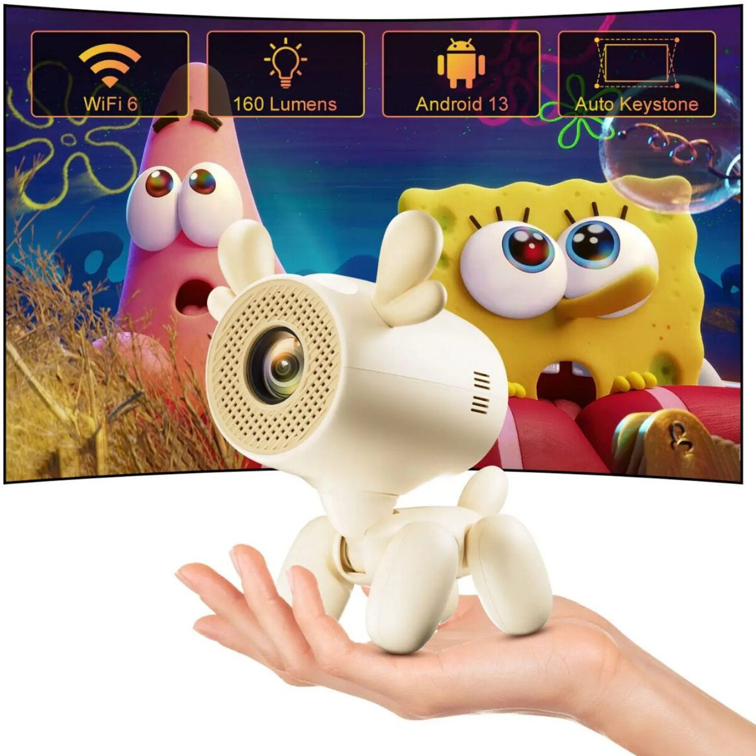Image of SSG Dog Projector (1000 lm) Portable Projector (White)